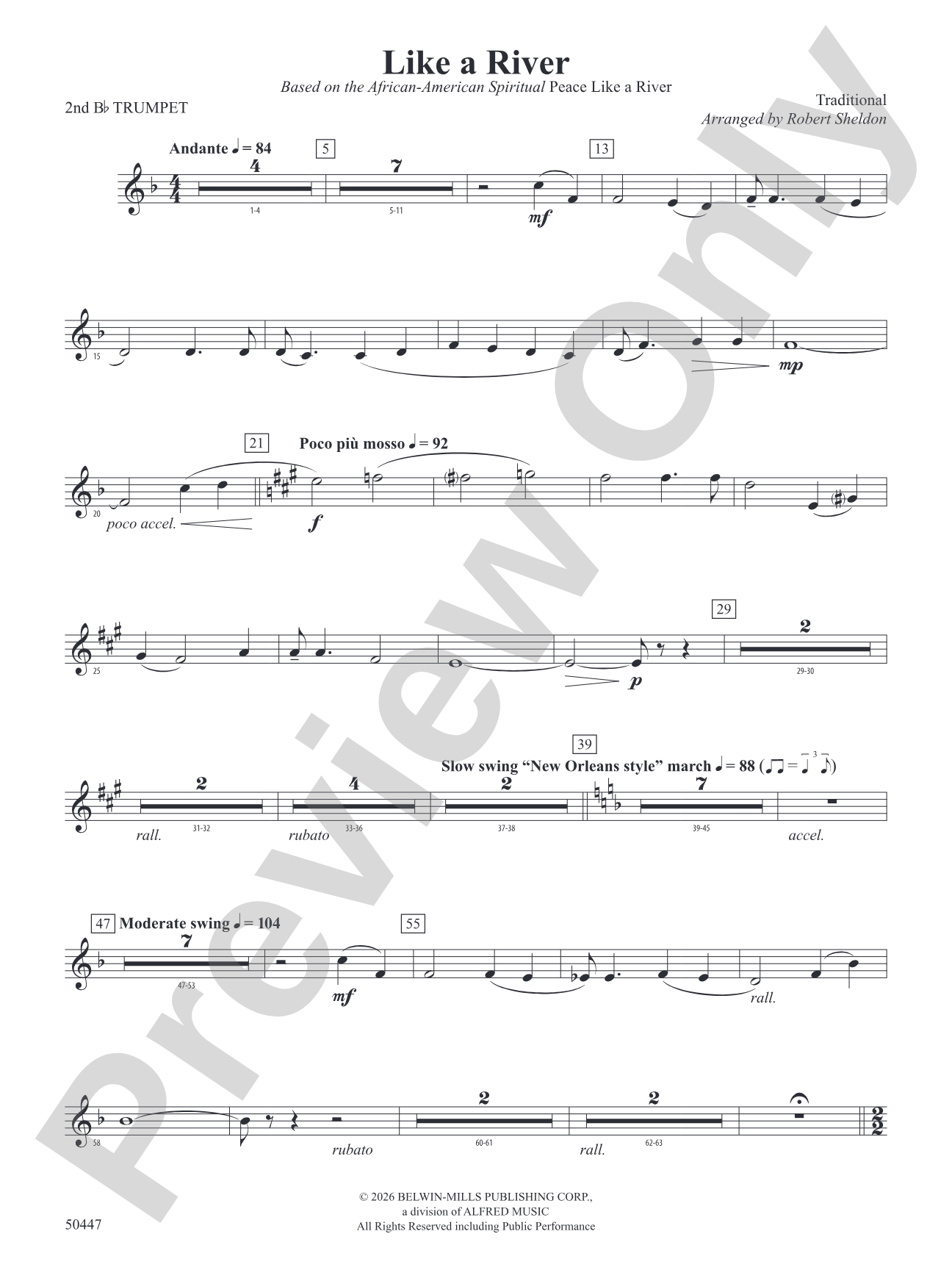 Like a River: 2nd B-flat Trumpet