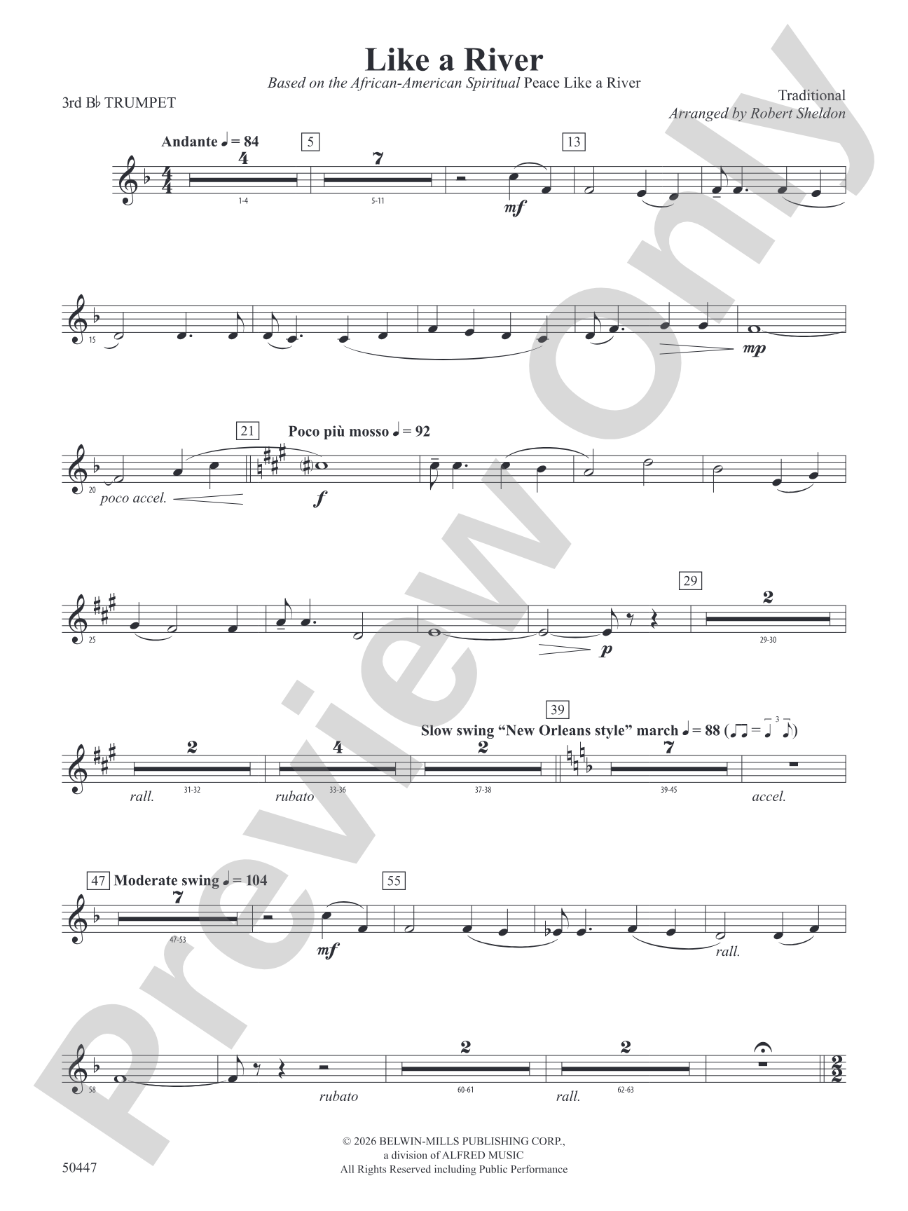 Like a River: 3rd B-flat Trumpet