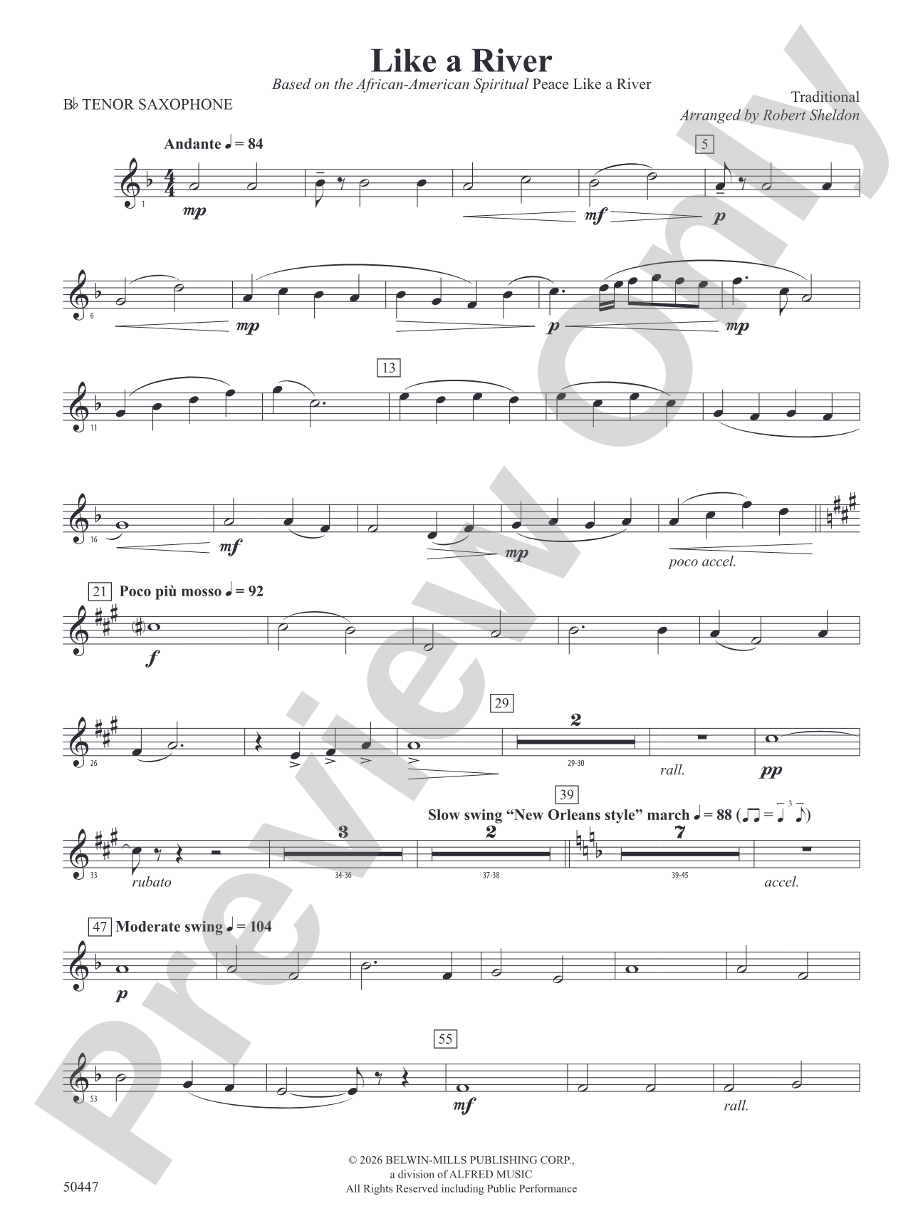 Like a River: B-flat Tenor Saxophone