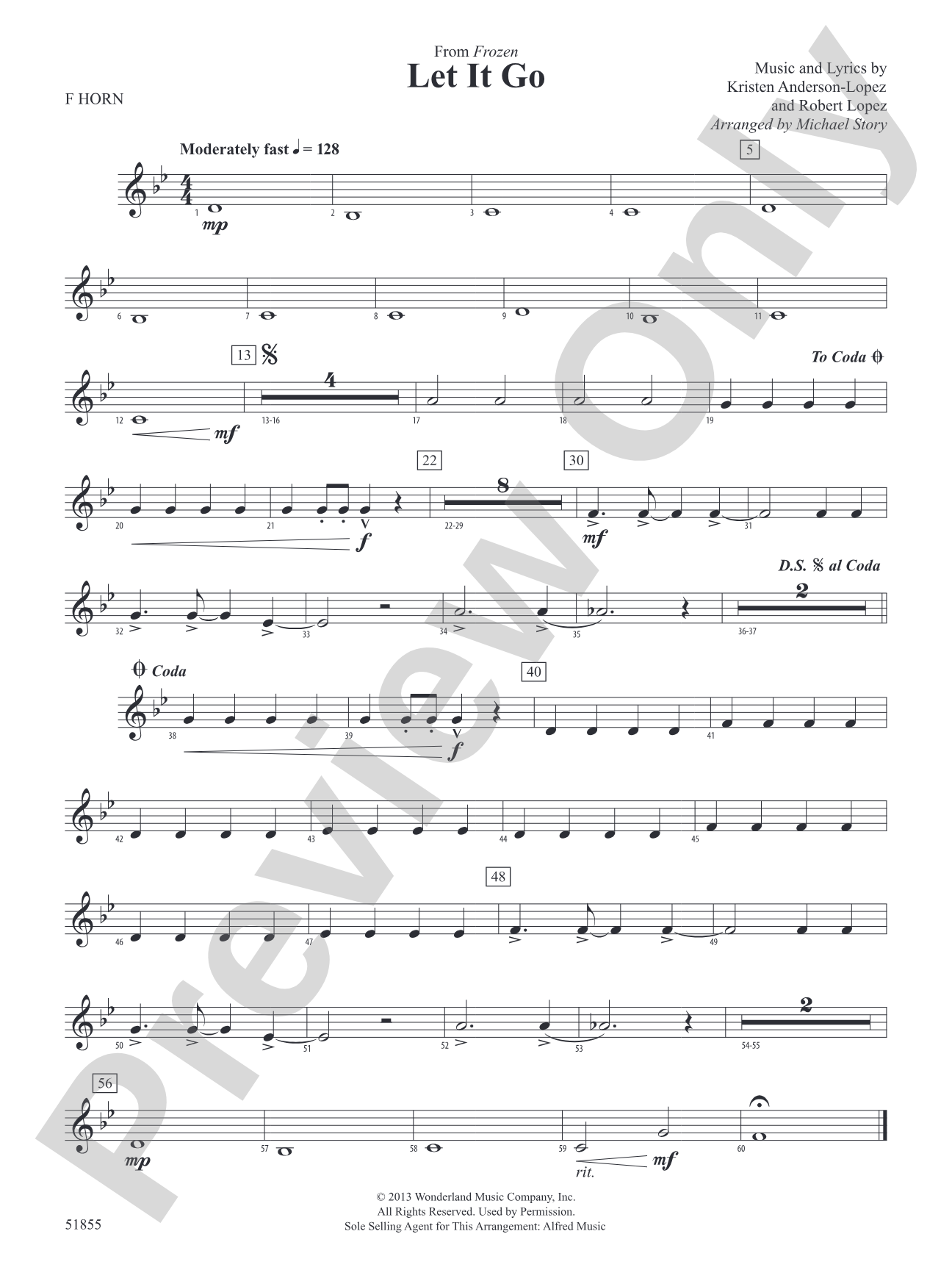 Let It Go: 1st F Horn