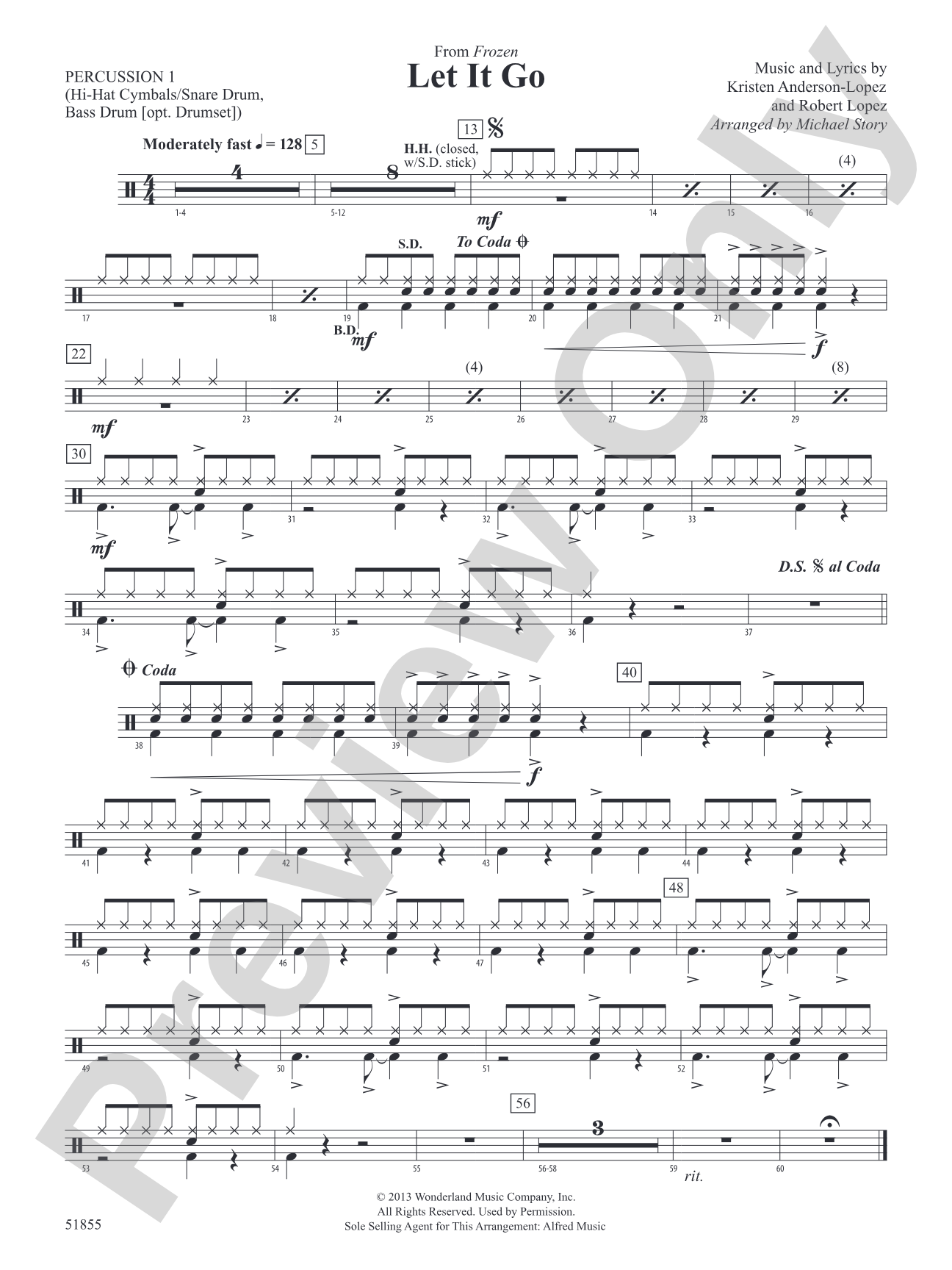 Let It Go: 1st Percussion
