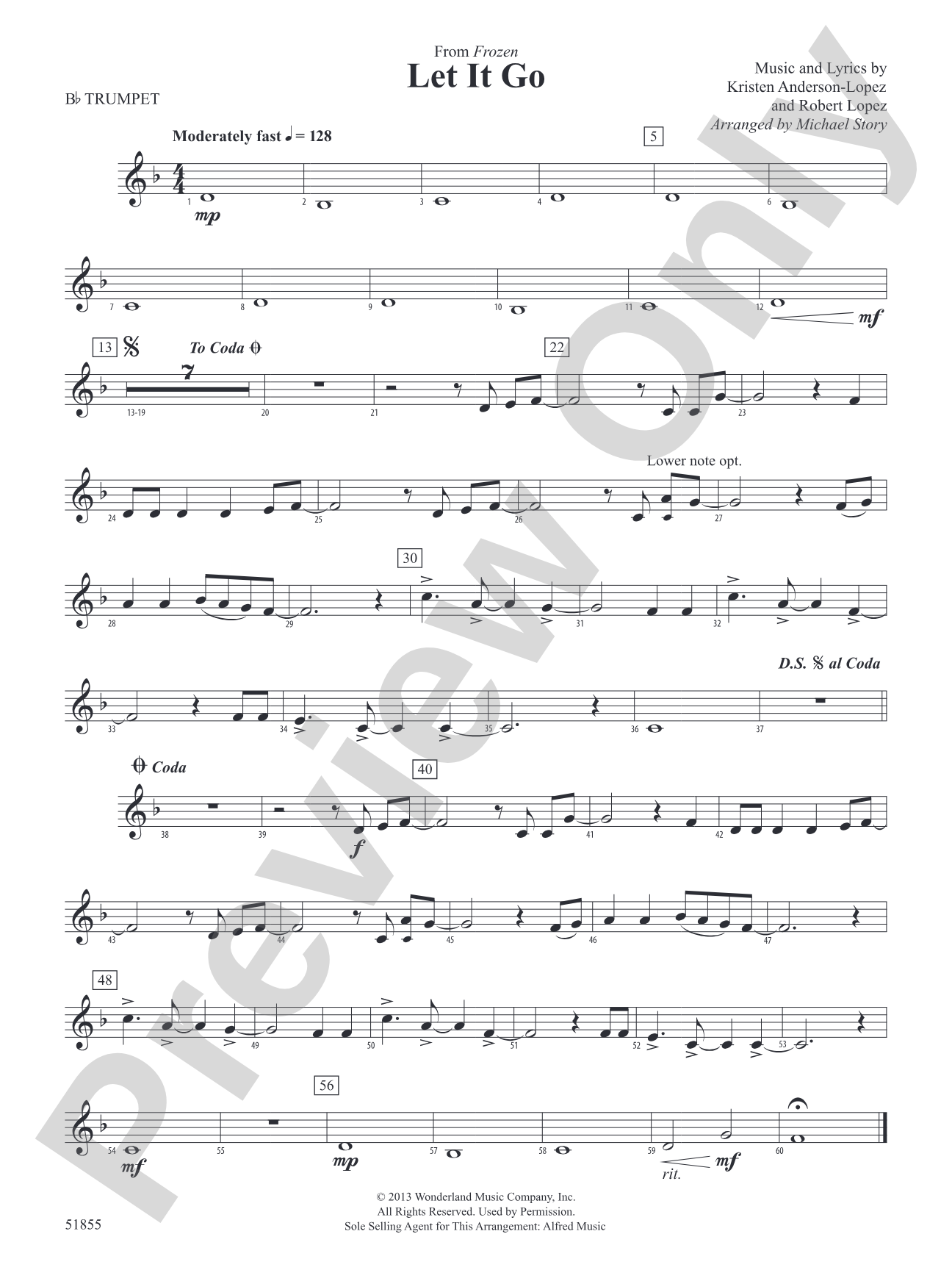 Let It Go: 1st B-flat Trumpet