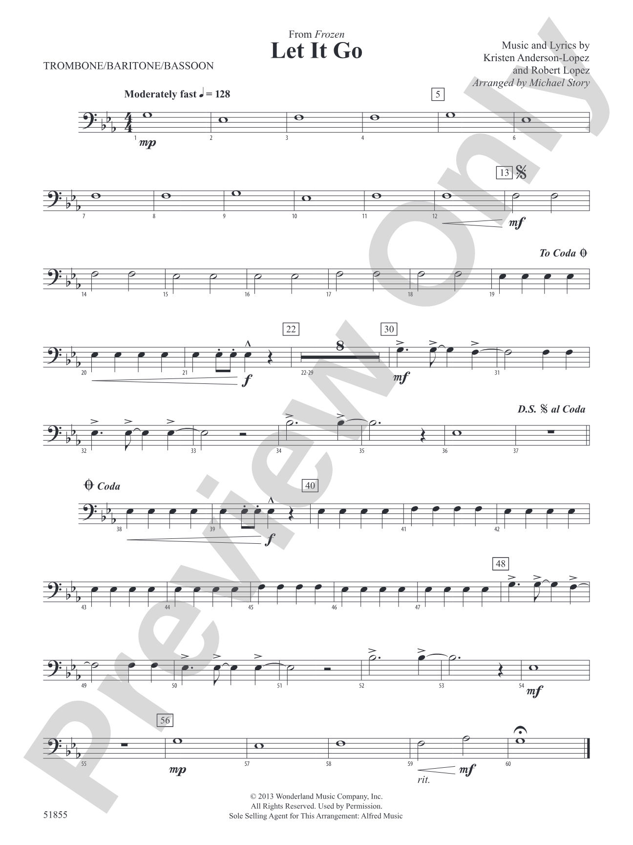 Let It Go: 1st Trombone