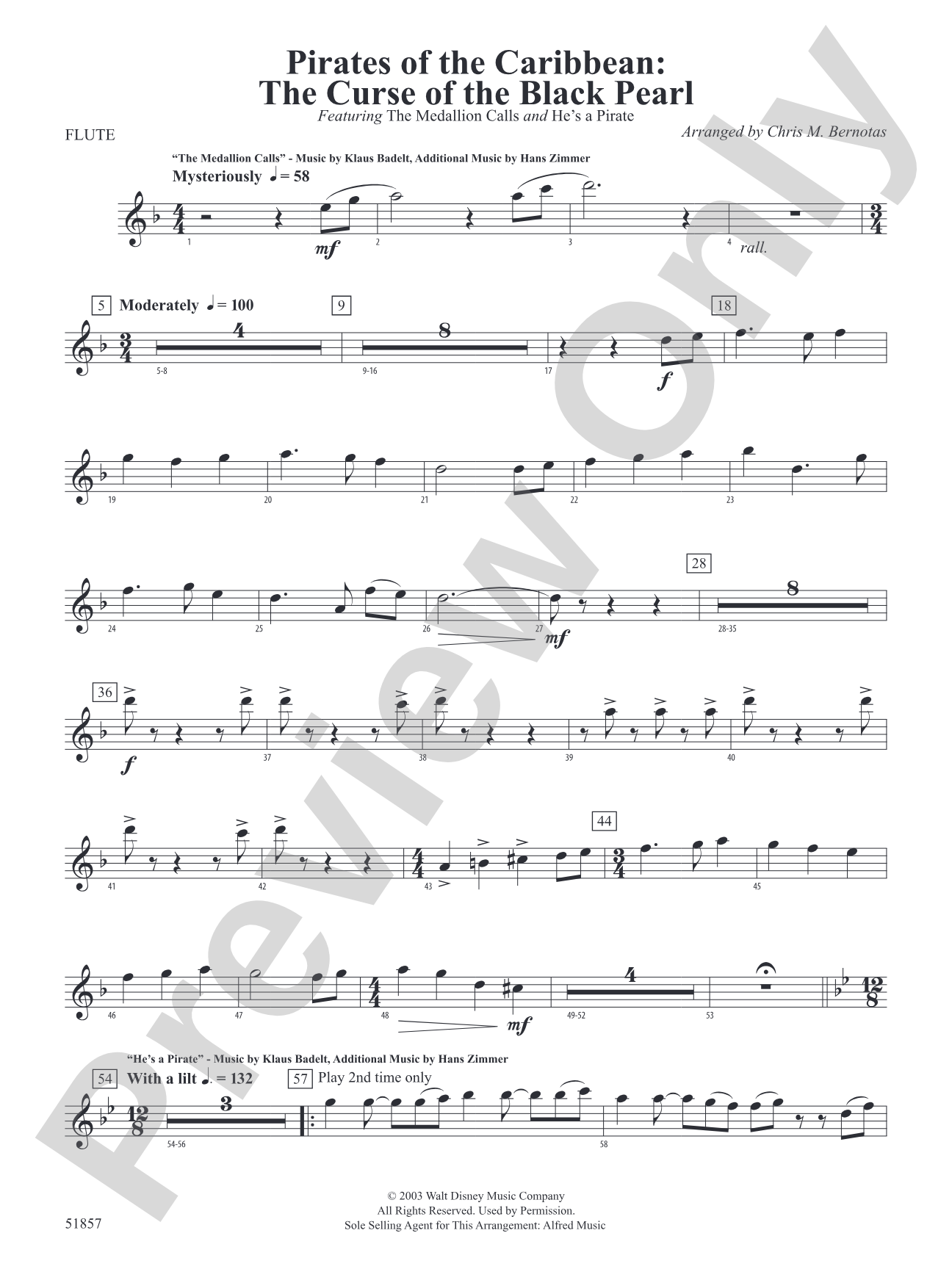 The Pirates of the Caribbean: The Curse of the Black Pearl: Flute