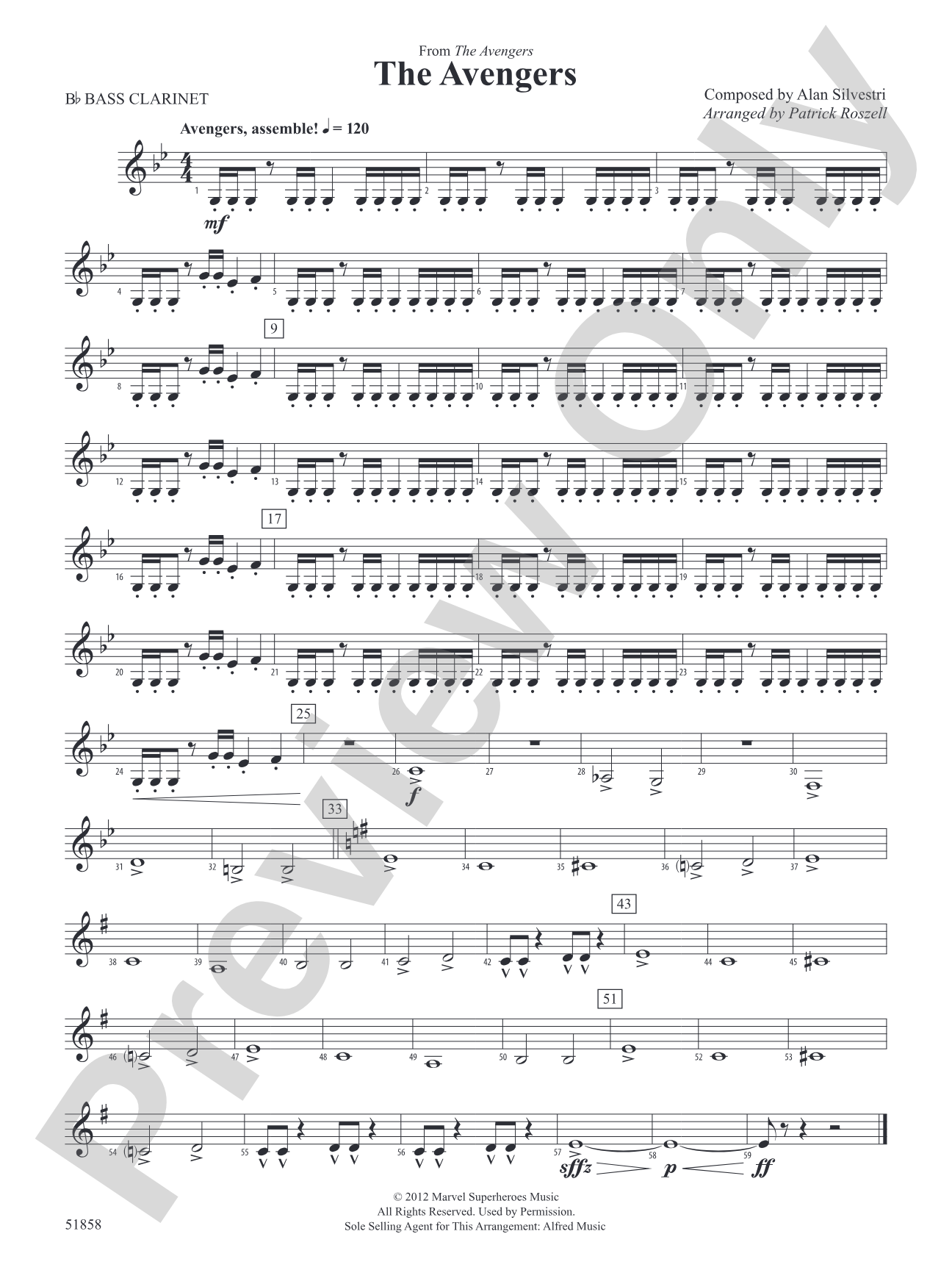 The Avengers: B-flat Bass Clarinet