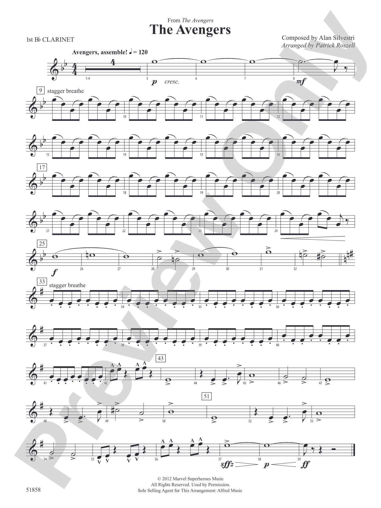 The Avengers: 1st B-flat Clarinet