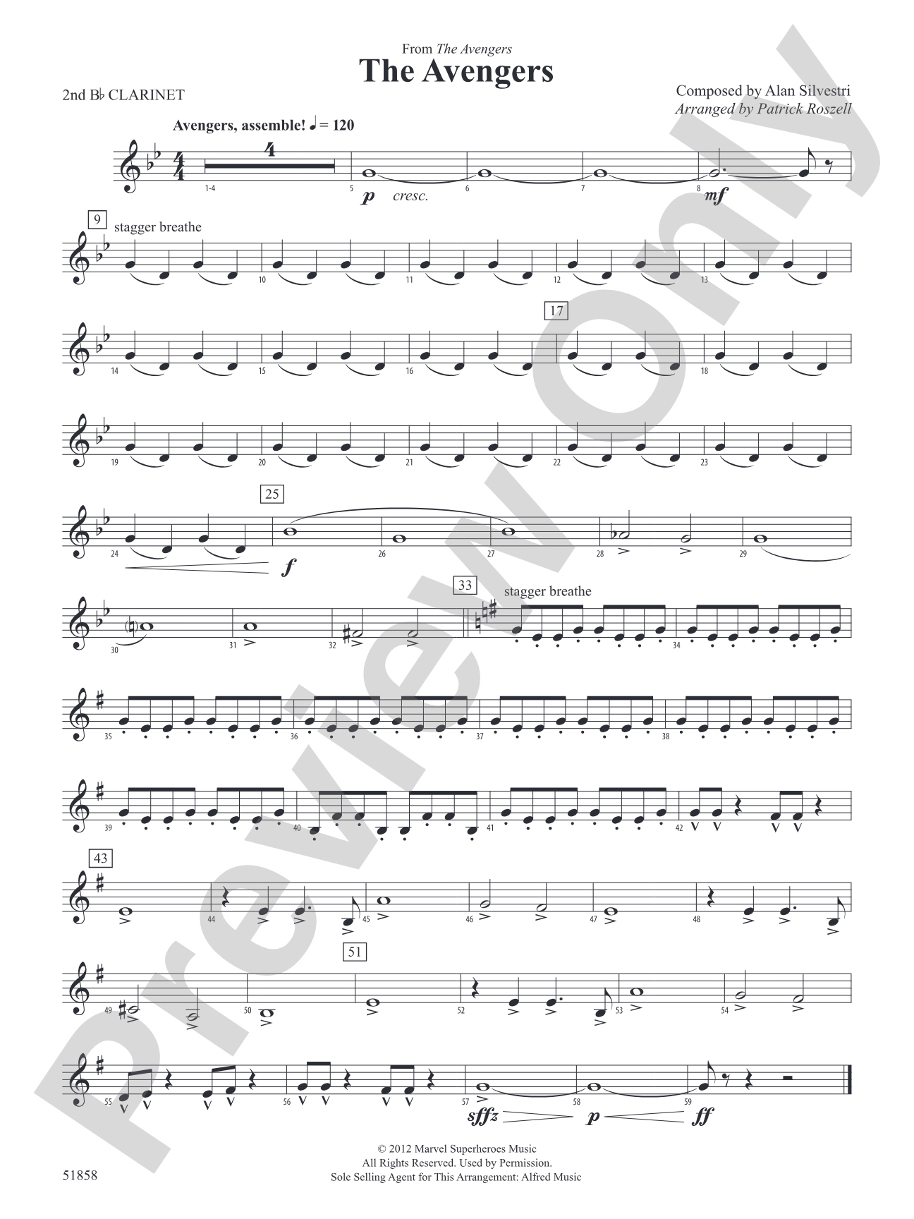 The Avengers: 2nd B-flat Clarinet