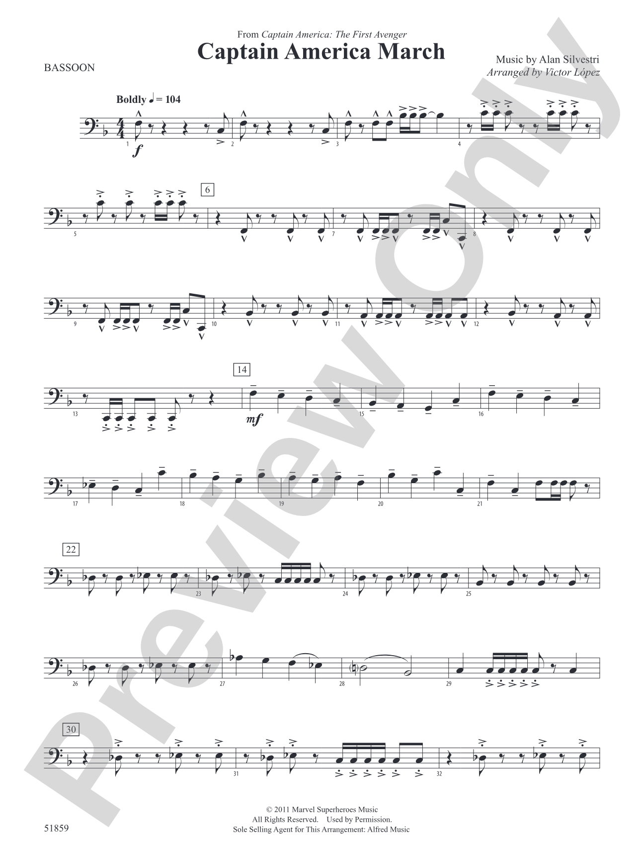 Captain America March: Bassoon