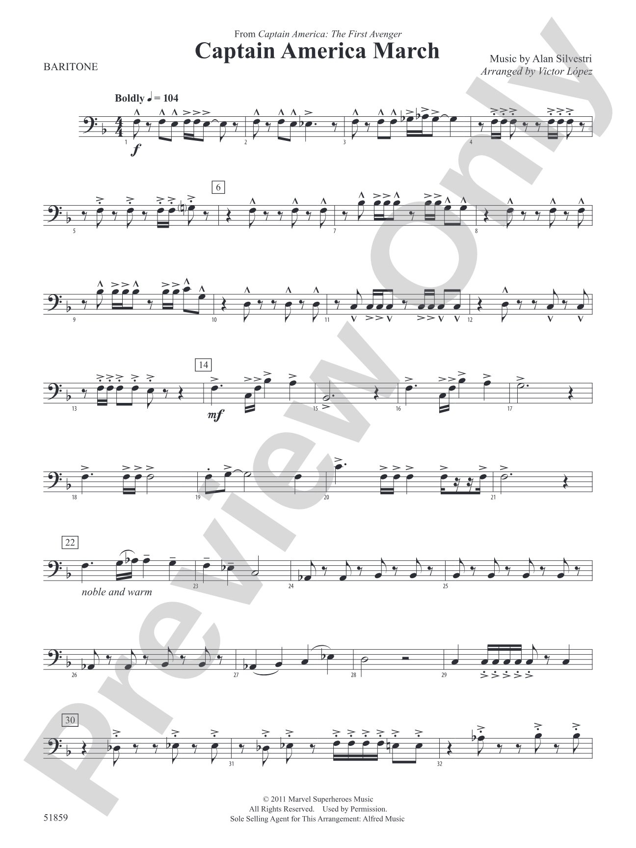 Captain America March: Baritone B.C.