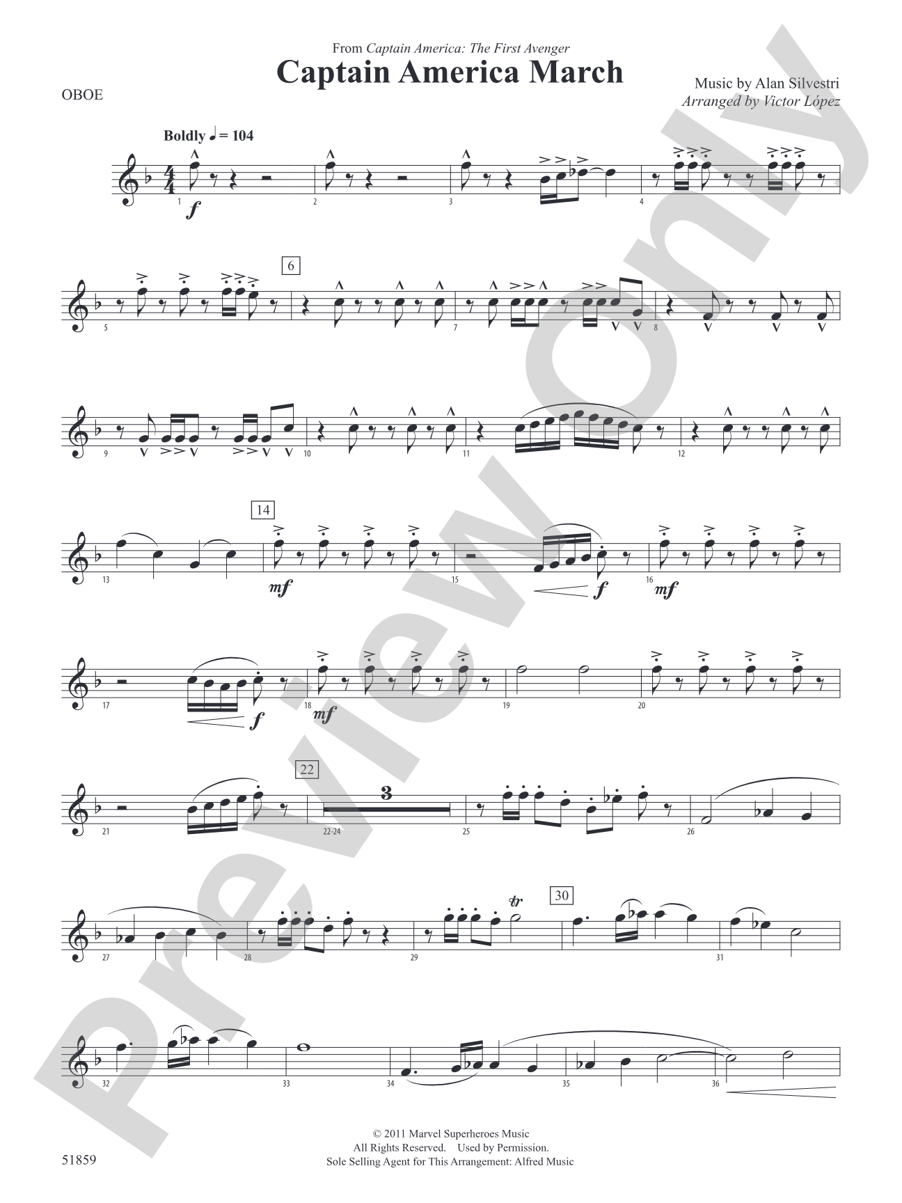Captain America March: Oboe