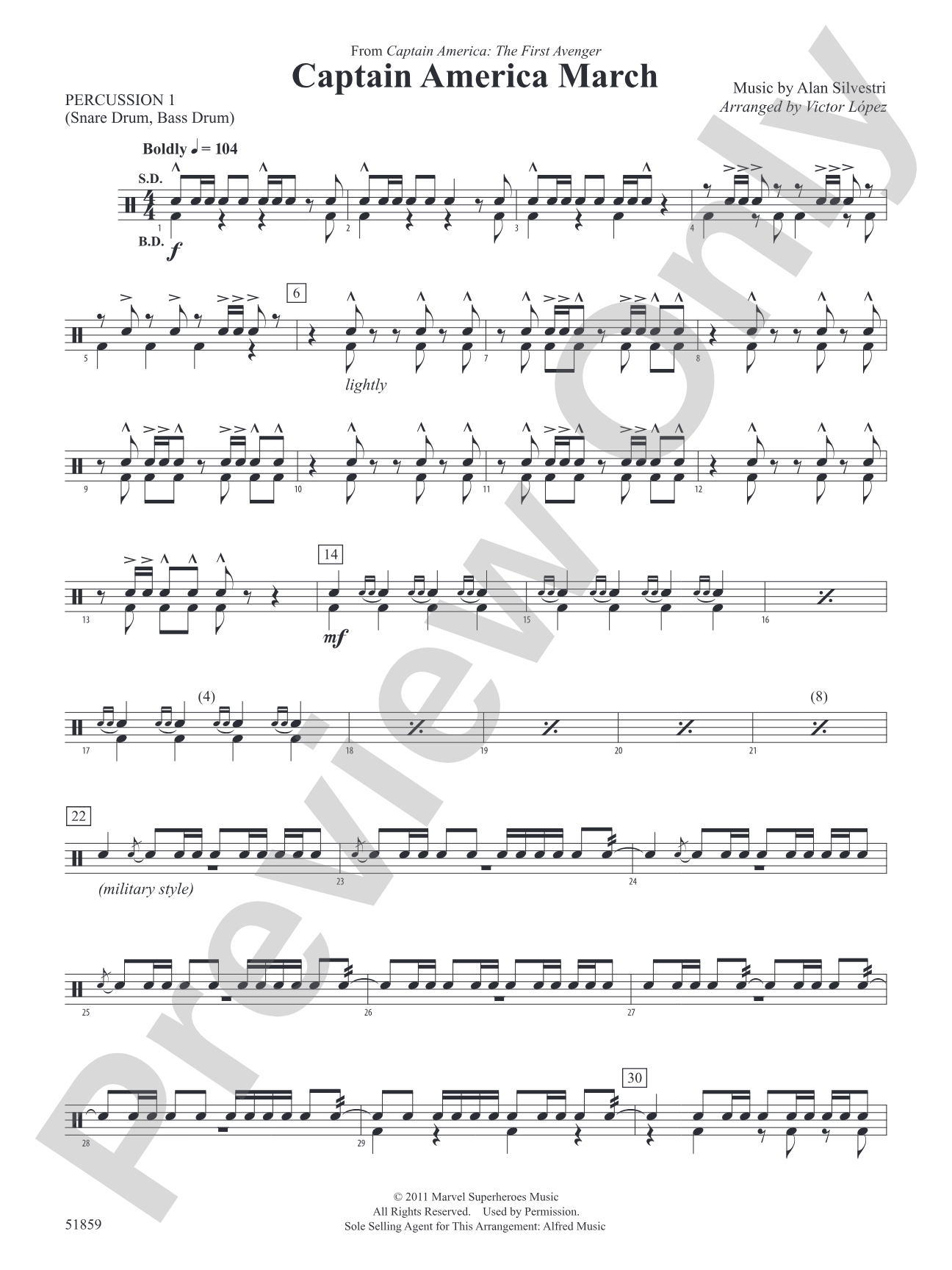 Captain America March: 1st Percussion