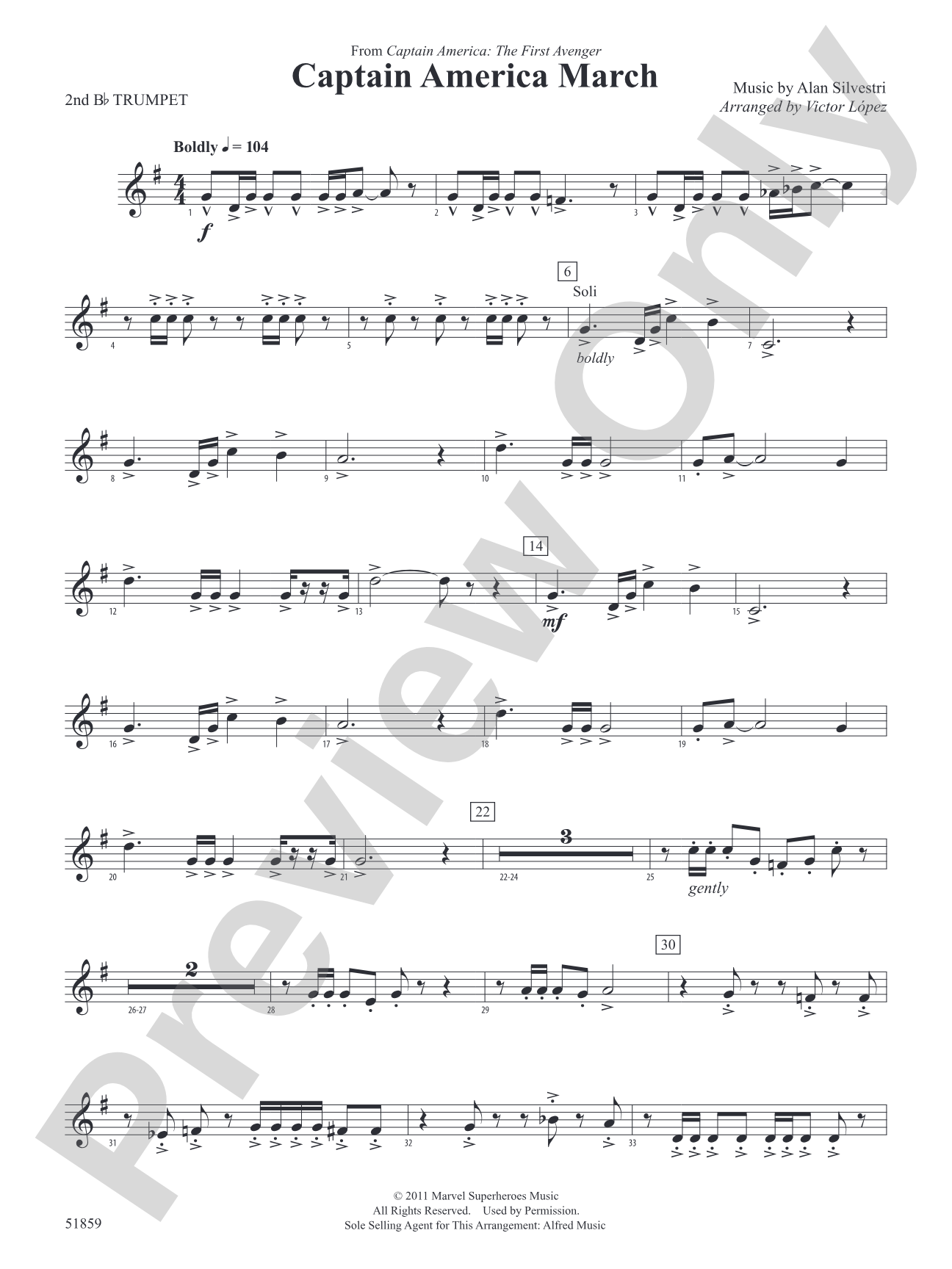 Captain America March: 2nd B-flat Trumpet