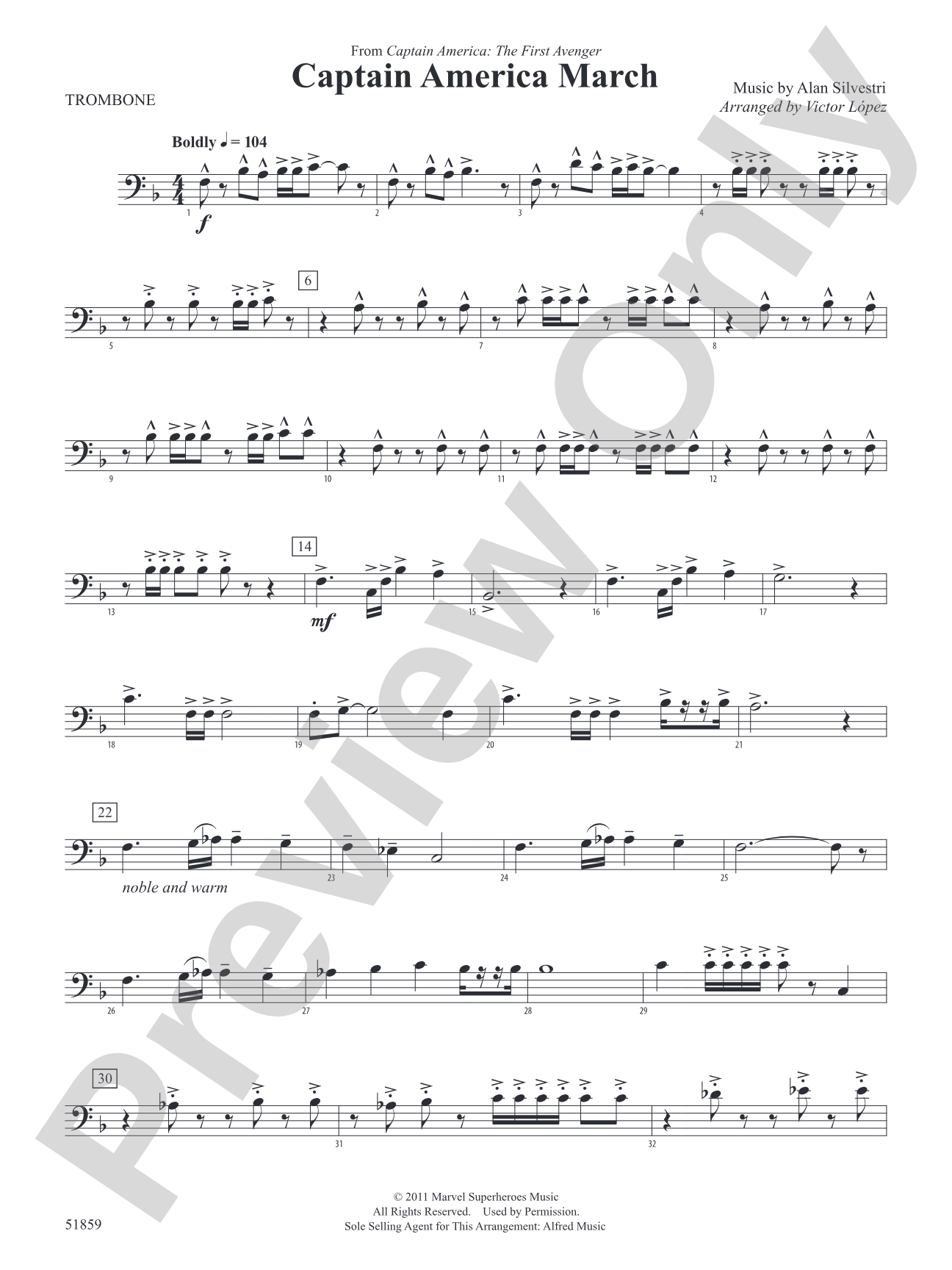 Captain America March: 1st Trombone