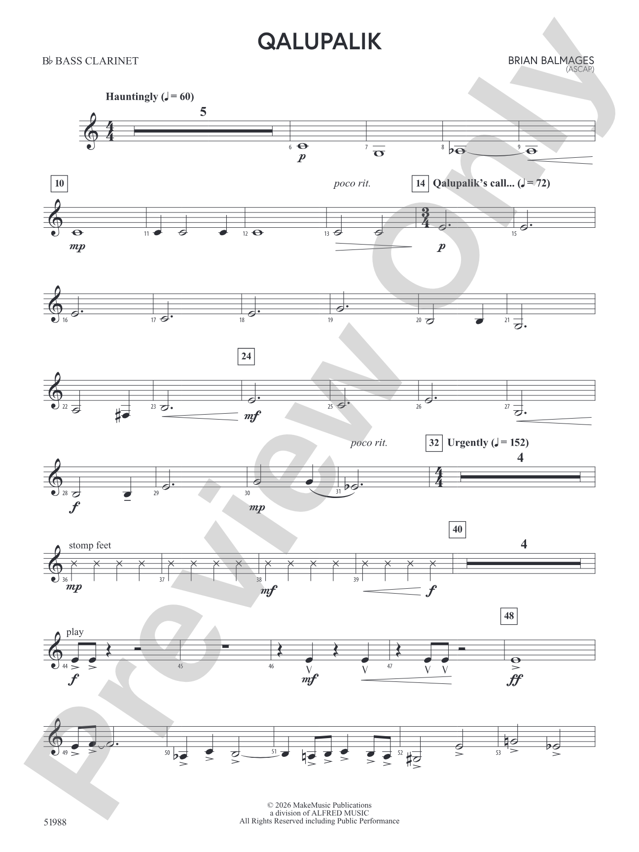 Qalupalik: B-flat Bass Clarinet