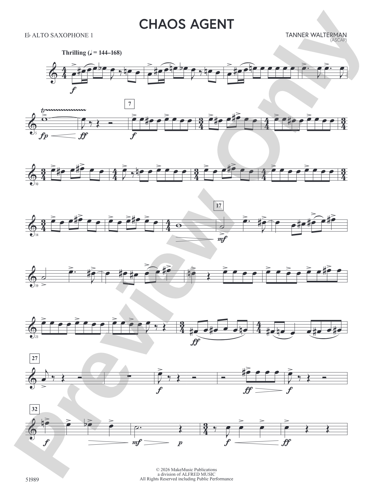 Chaos Agent: E-flat Alto Saxophone