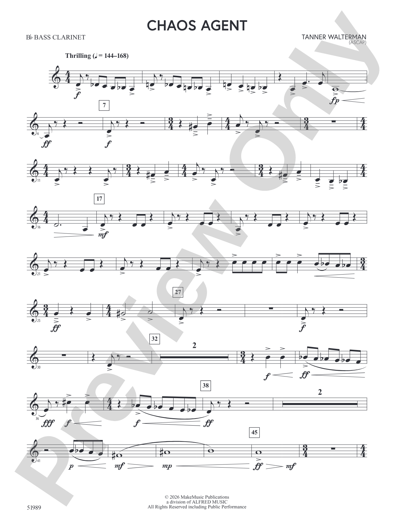 Chaos Agent: B-flat Bass Clarinet
