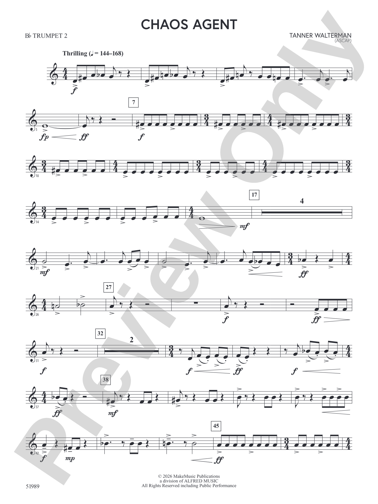 Chaos Agent: 2nd B-flat Trumpet