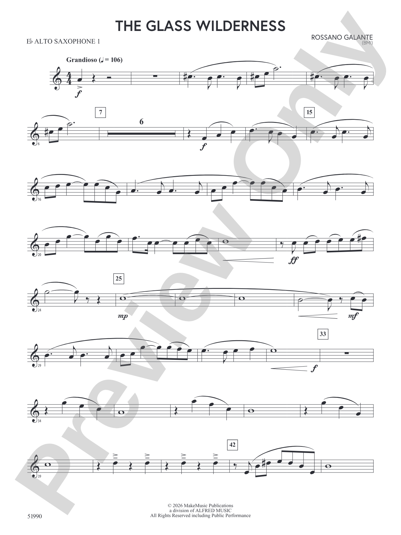 The Glass Wilderness: E-flat Alto Saxophone