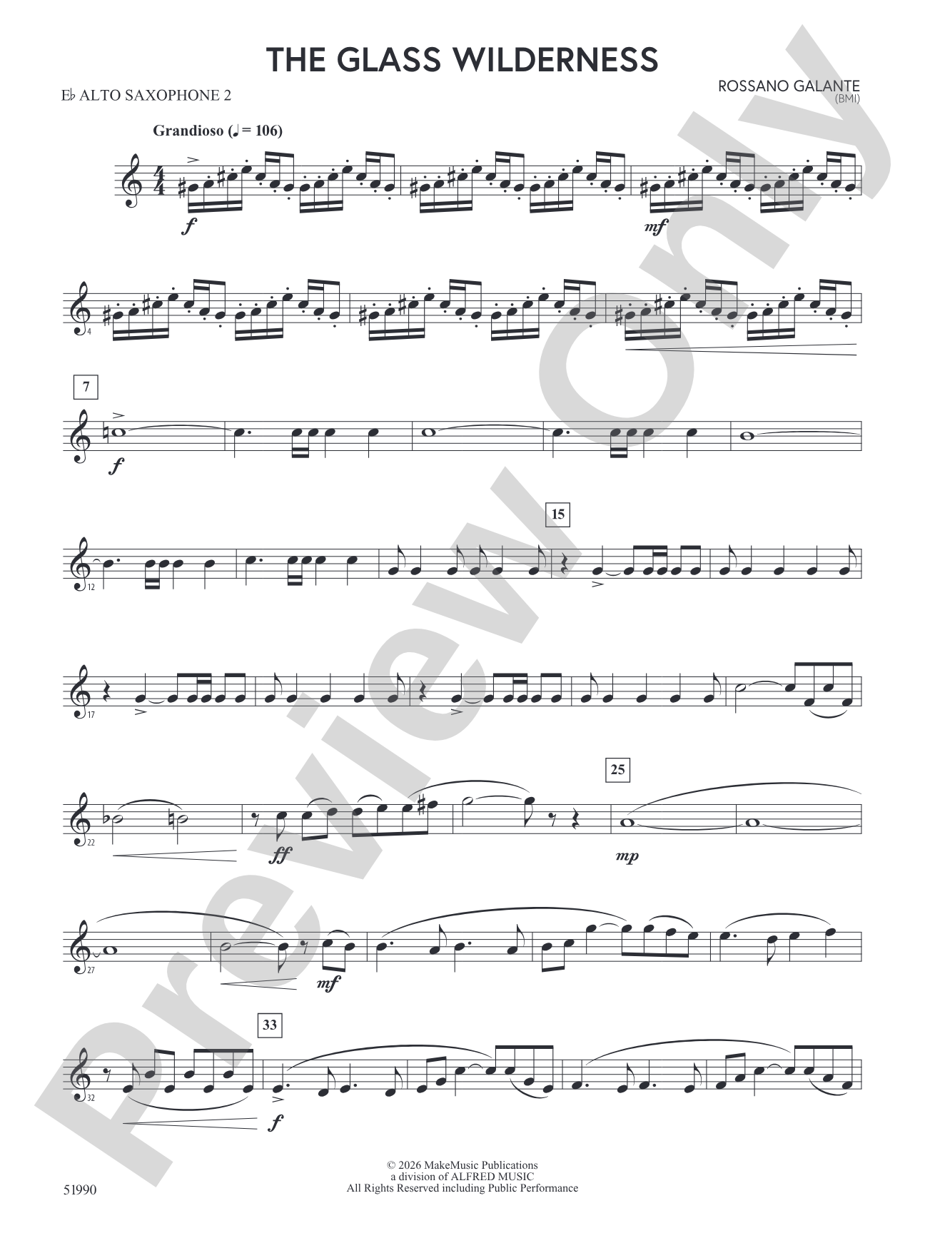 The Glass Wilderness: 2nd E-flat Alto Saxophone