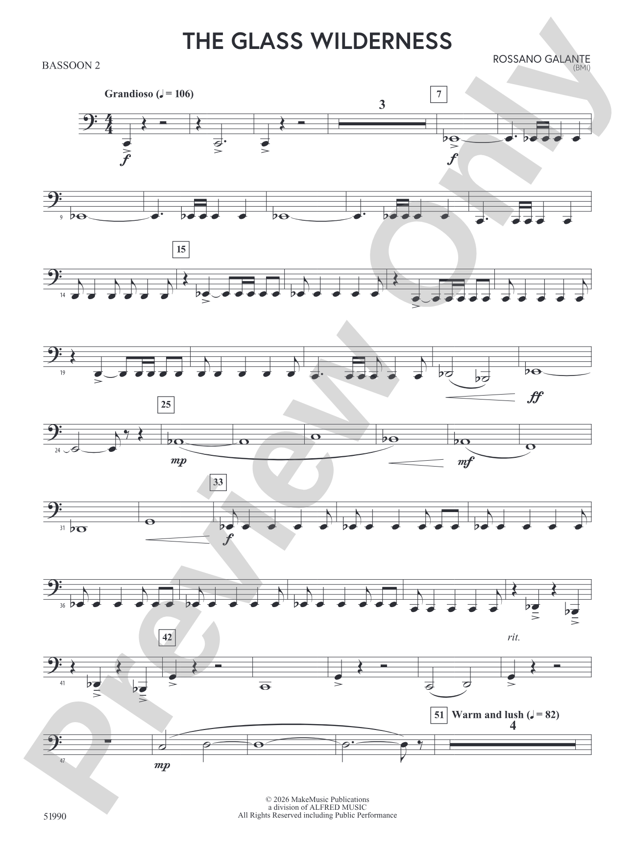 The Glass Wilderness: 2nd Bassoon