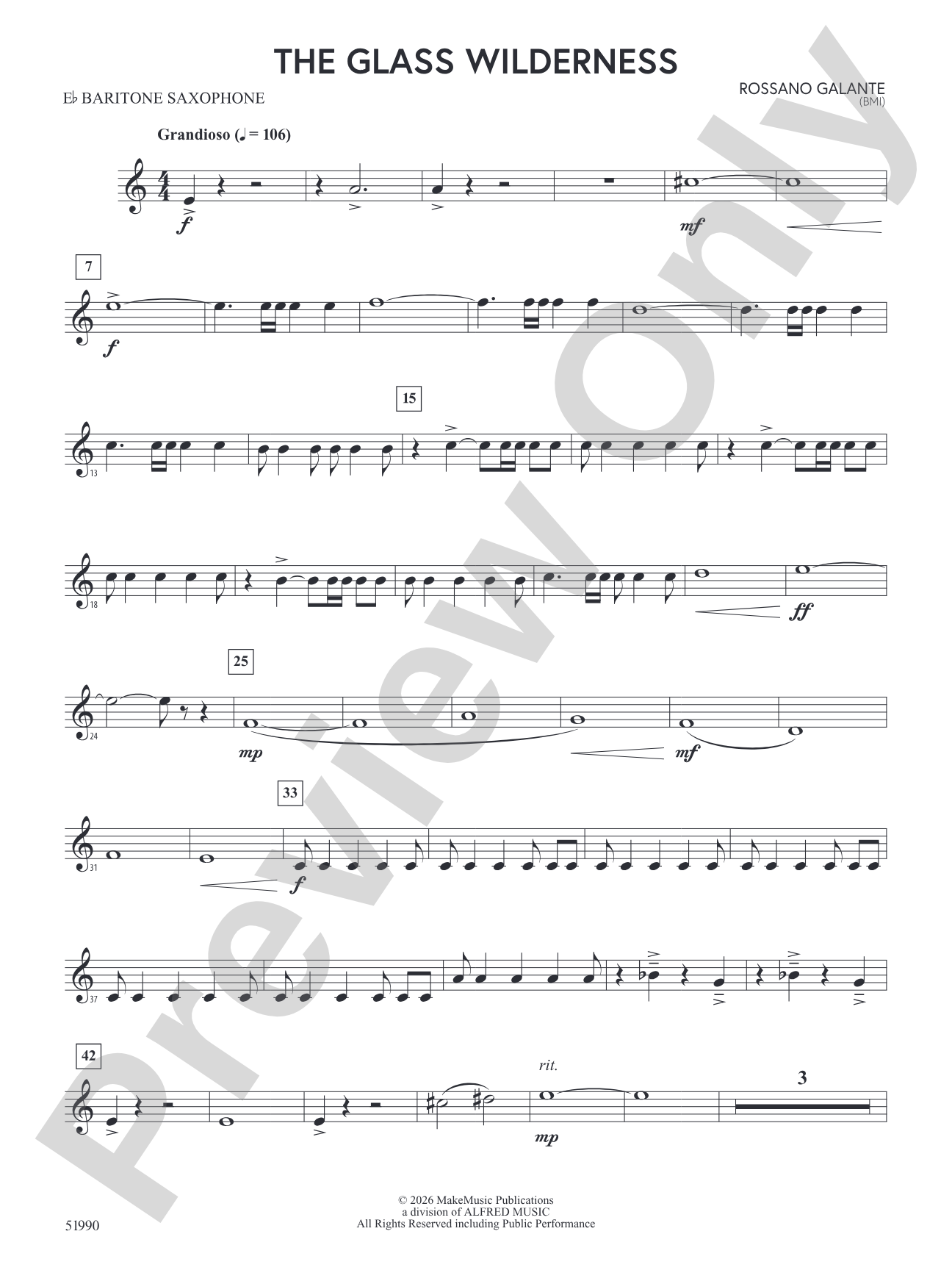 The Glass Wilderness: E-flat Baritone Saxophone