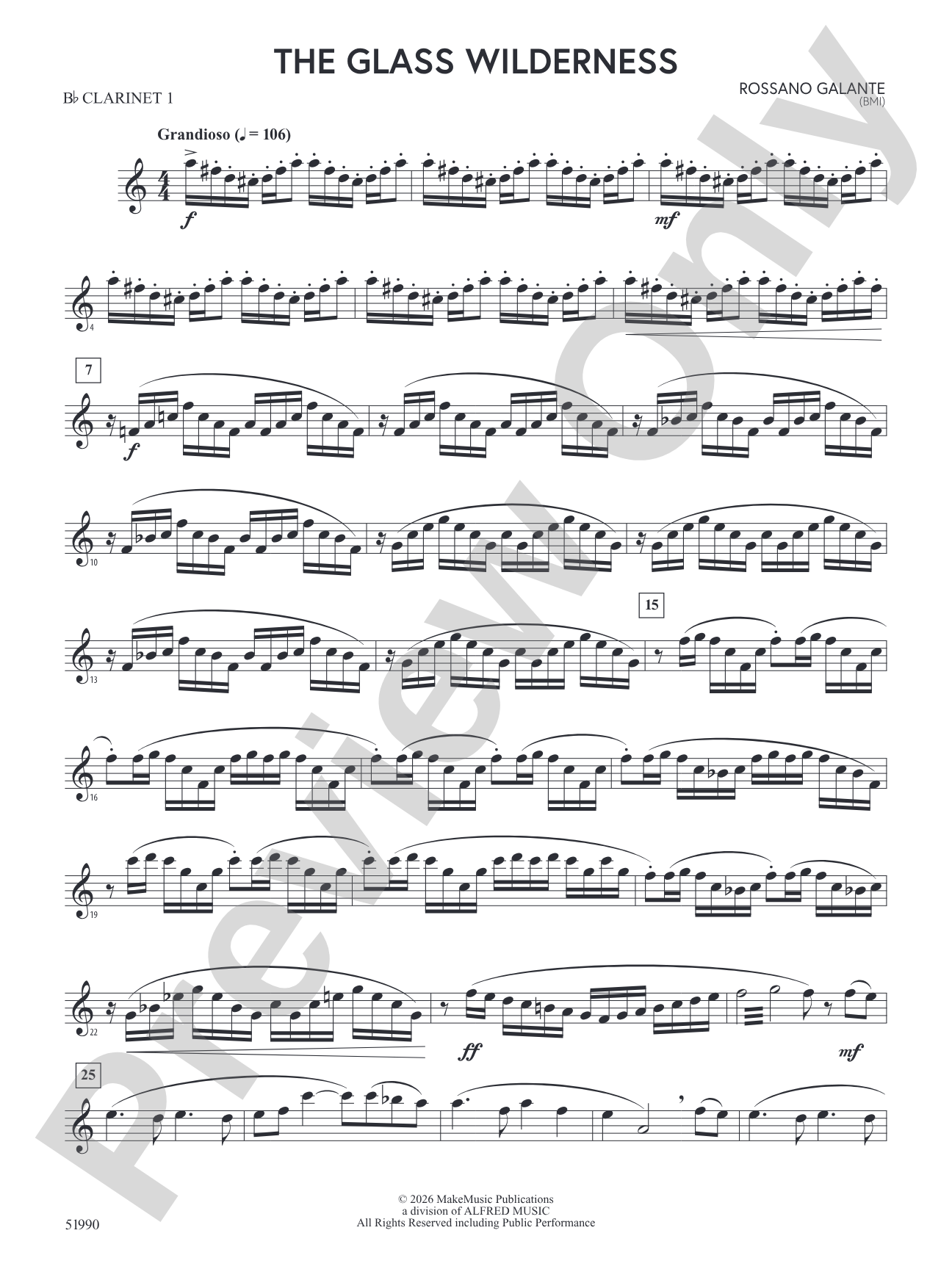 The Glass Wilderness: 1st B-flat Clarinet