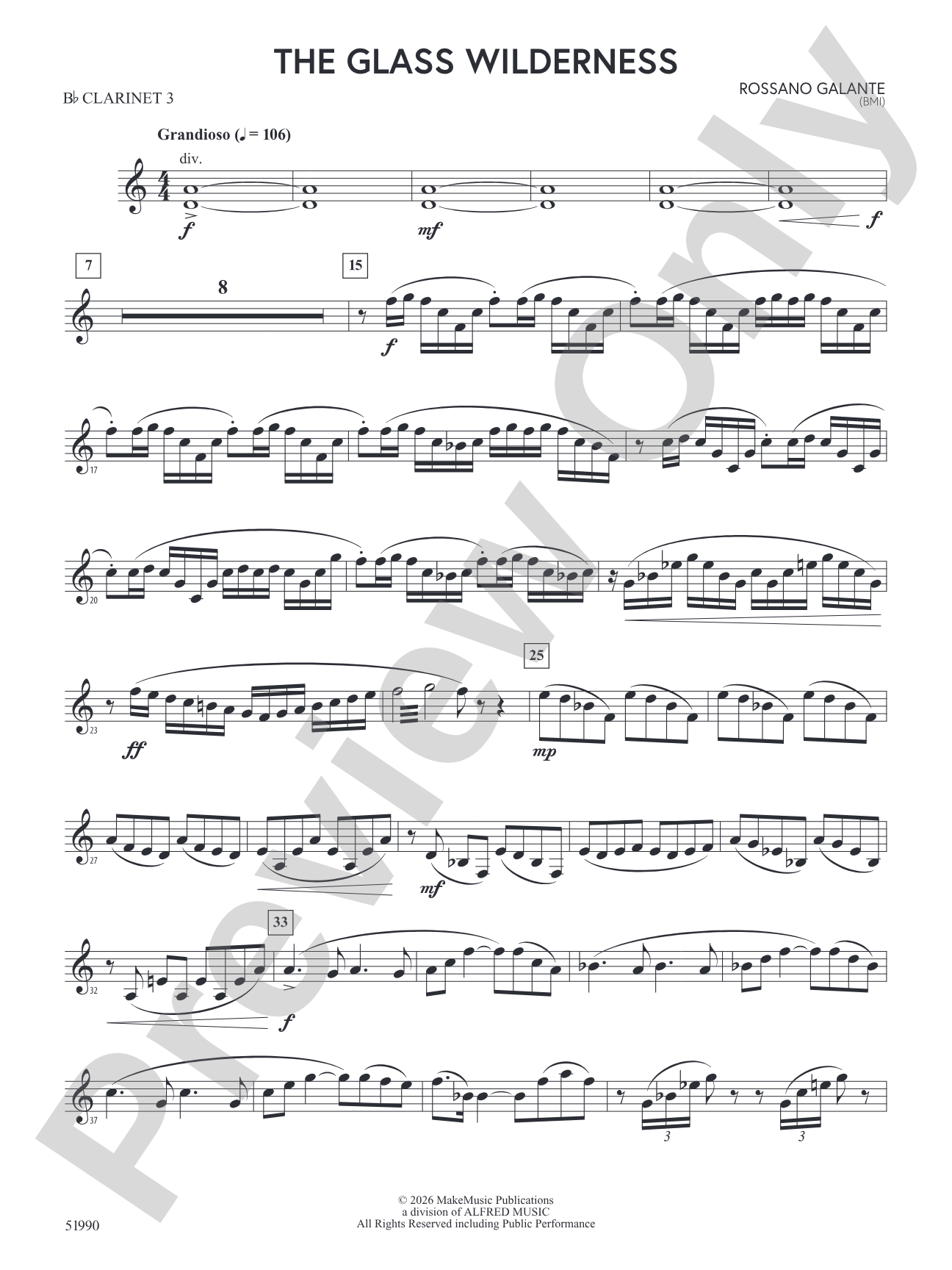 The Glass Wilderness: 3rd B-flat Clarinet
