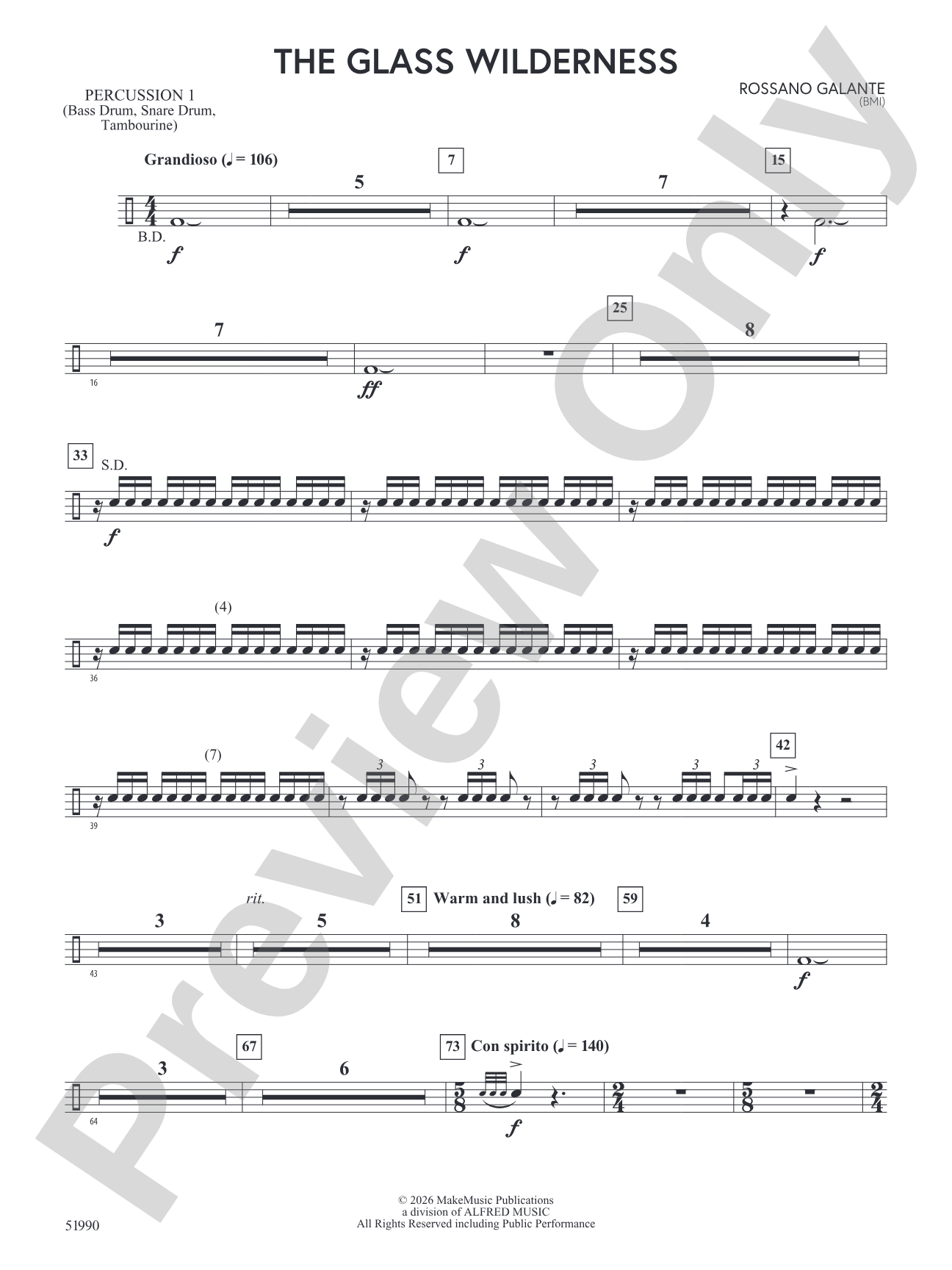 The Glass Wilderness: 1st Percussion
