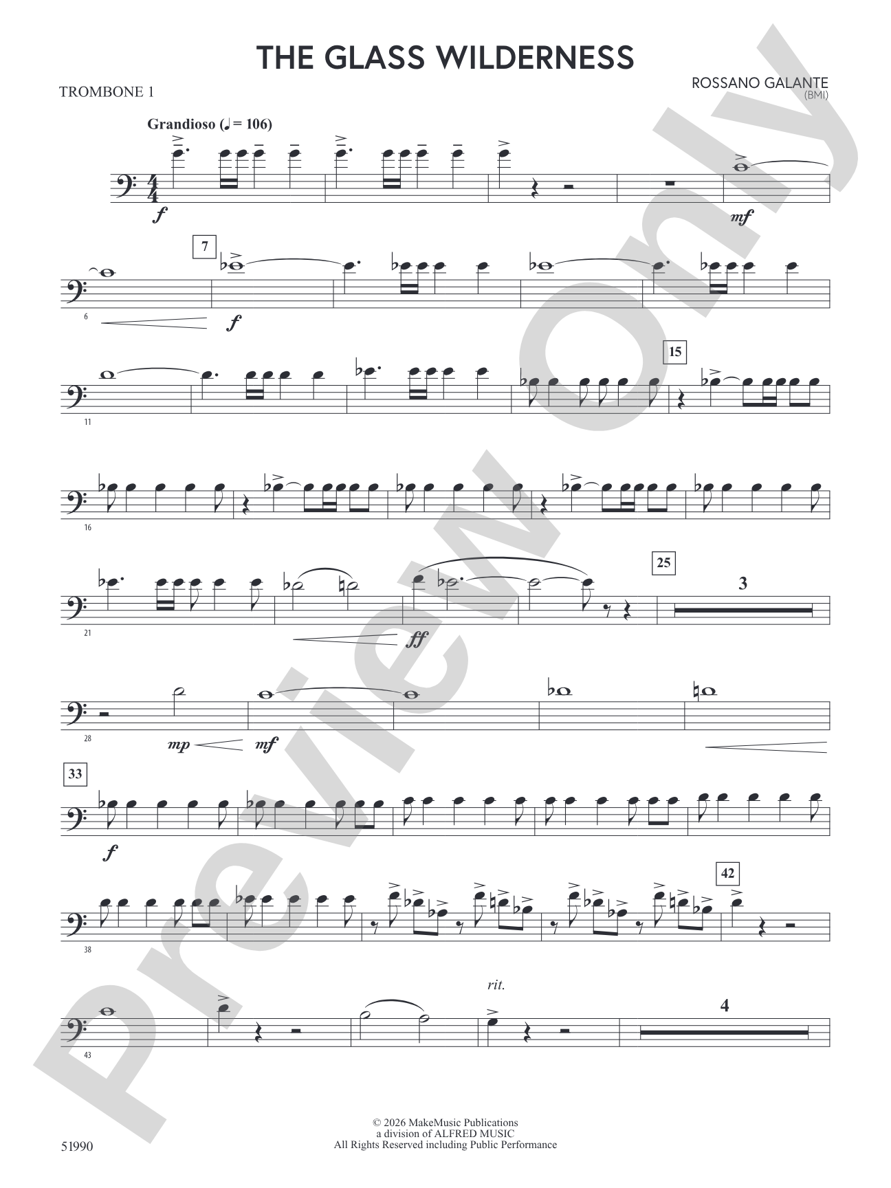 The Glass Wilderness: 1st Trombone