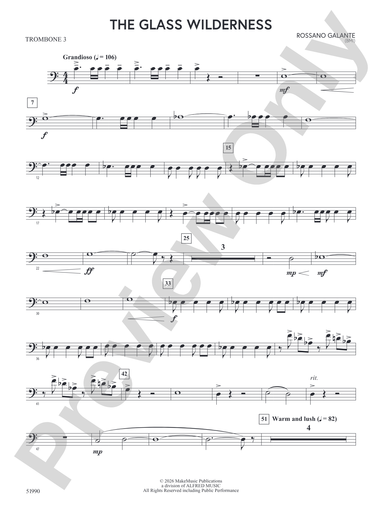 The Glass Wilderness: 3rd Trombone