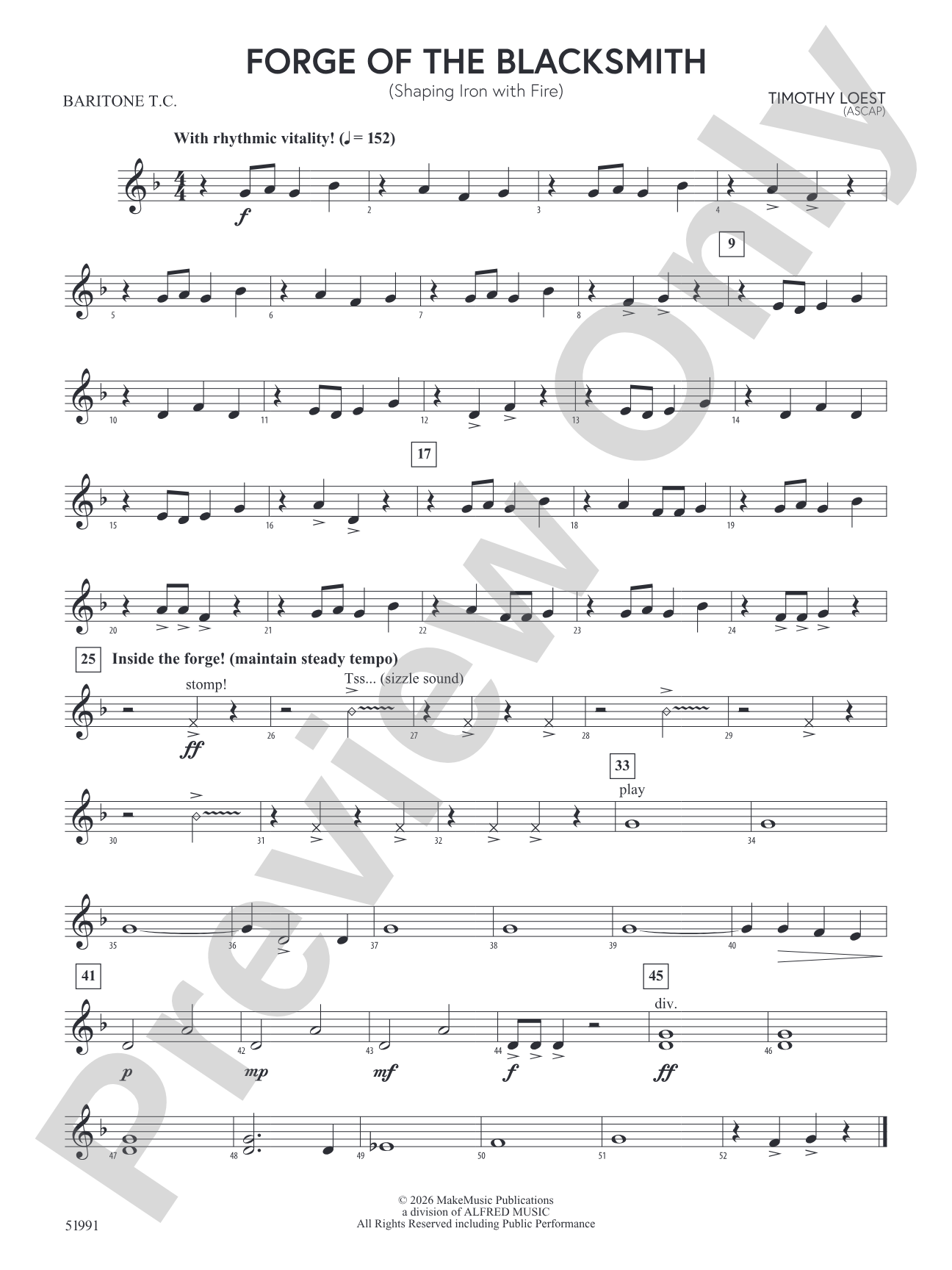 Forge of the Blacksmith: Baritone T.C.