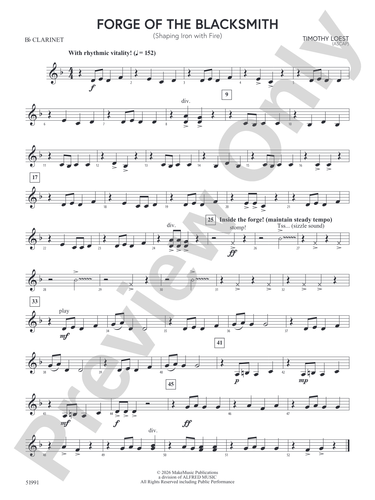Forge of the Blacksmith: 1st B-flat Clarinet