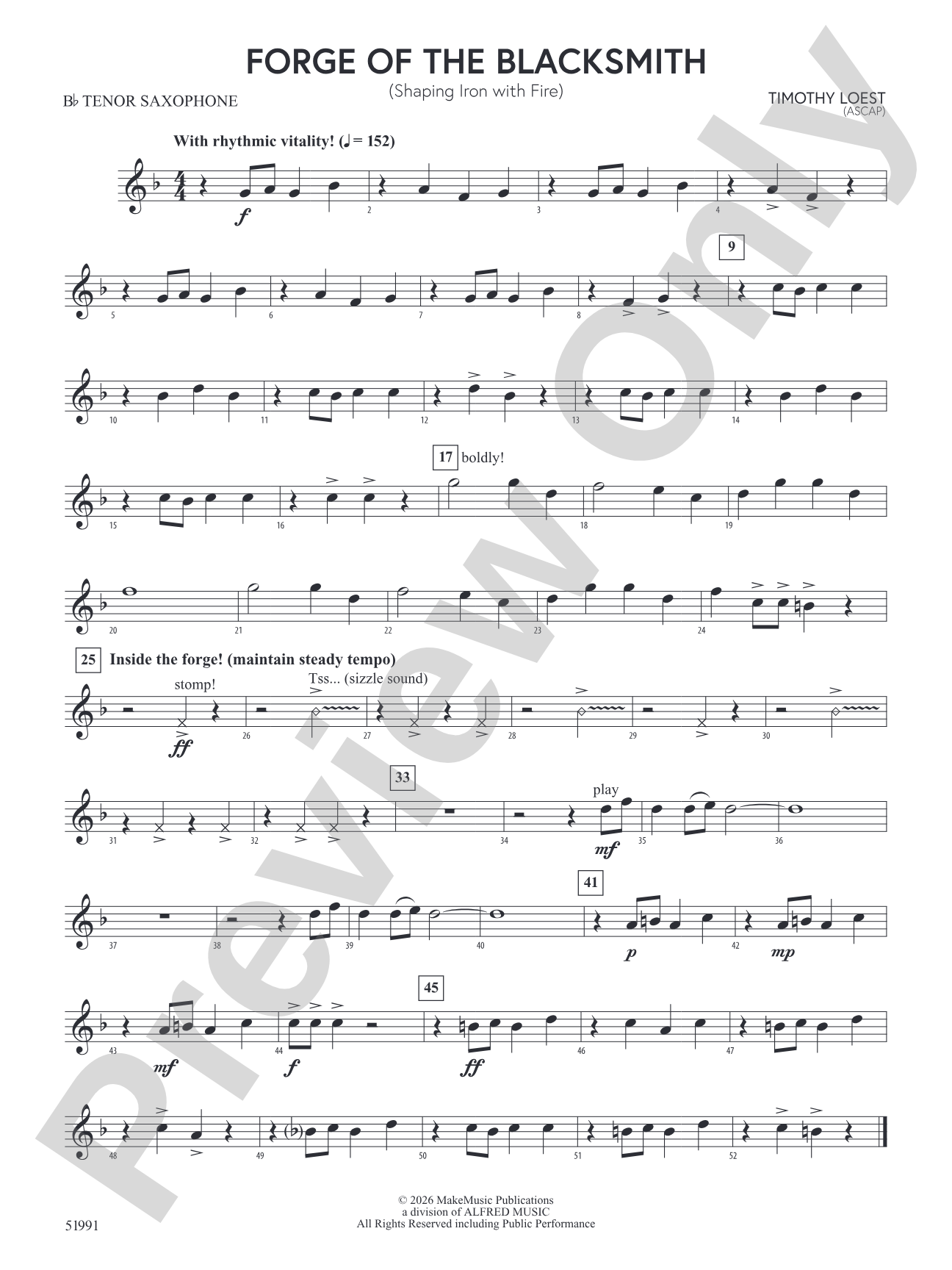 Forge of the Blacksmith: B-flat Tenor Saxophone