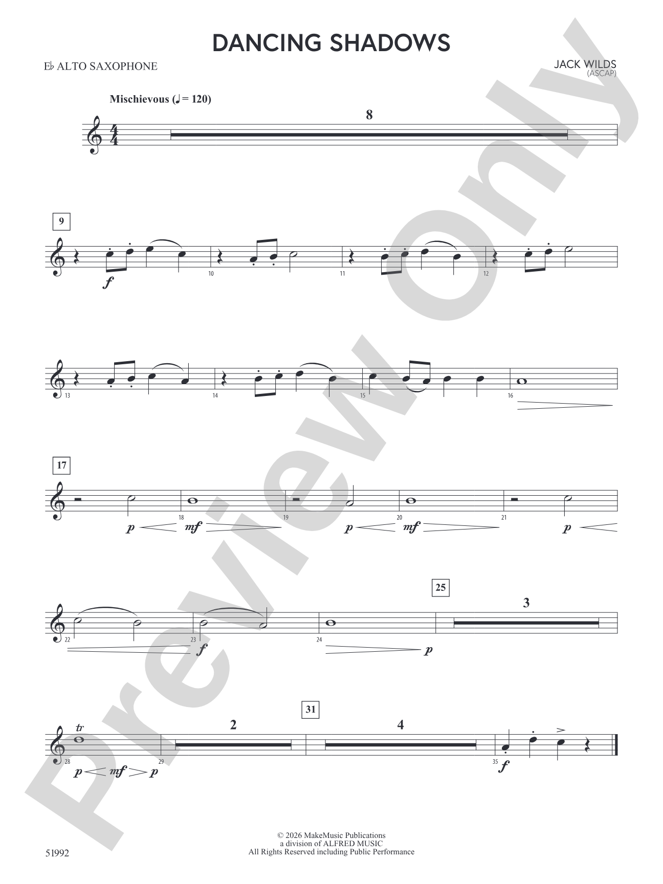 Dancing Shadows: E-flat Alto Saxophone