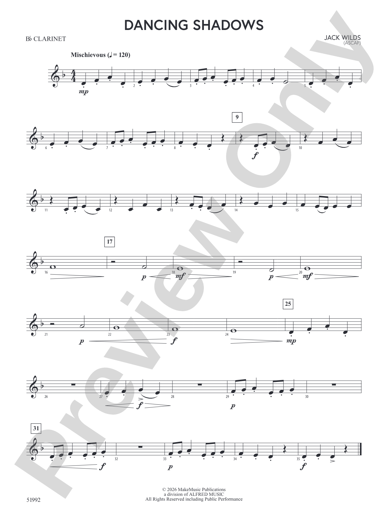 Dancing Shadows: 1st B-flat Clarinet