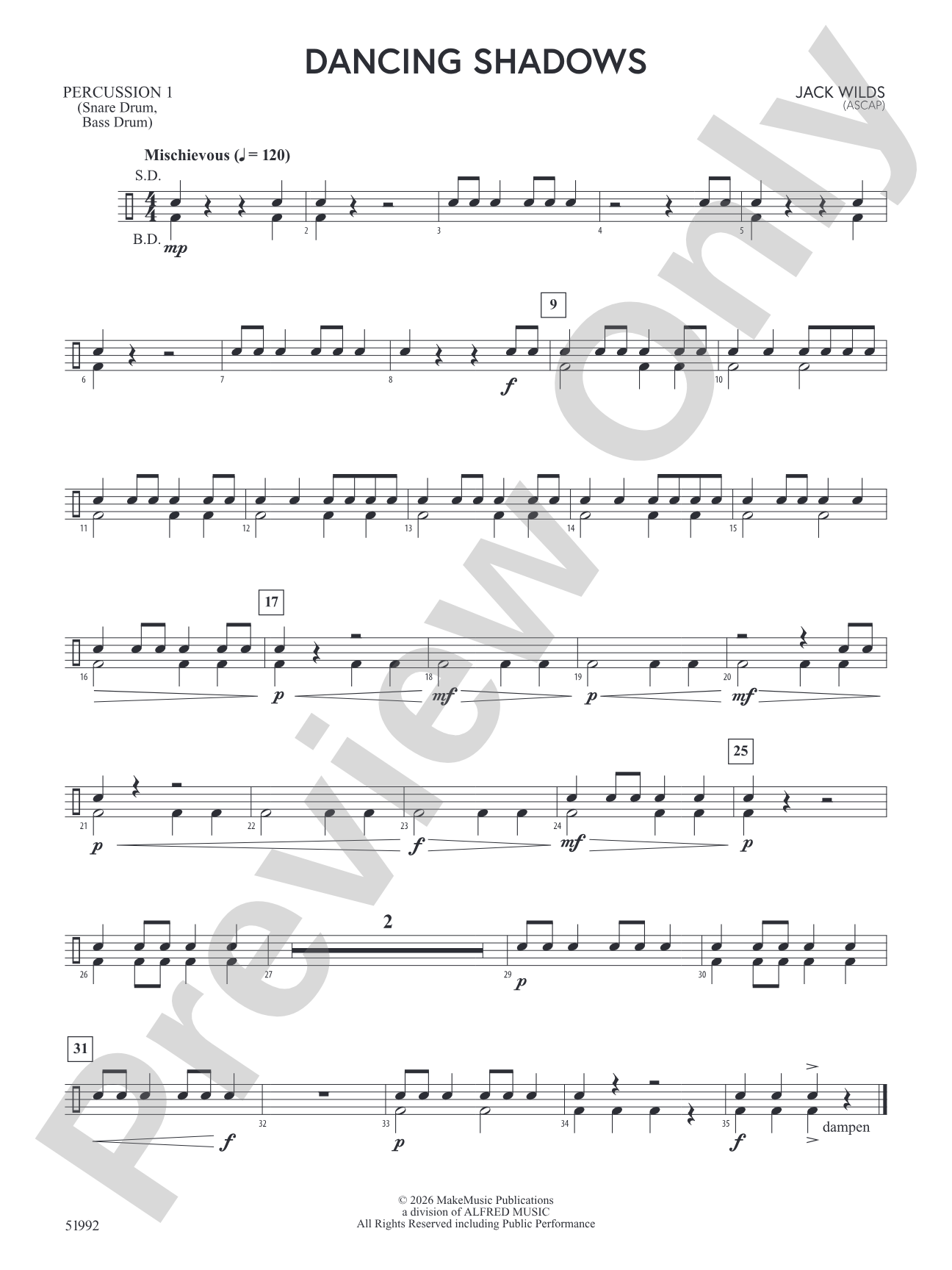 Dancing Shadows: 1st Percussion