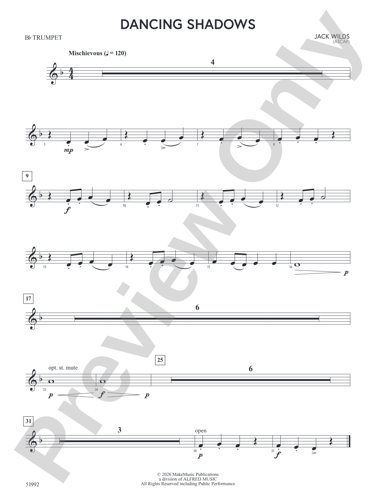Dancing Shadows: 1st B-flat Trumpet