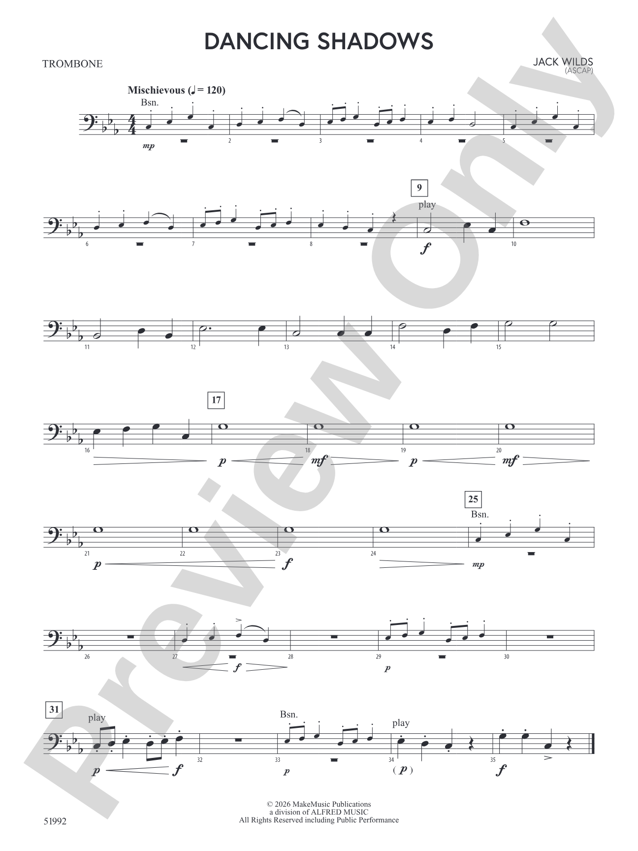 Dancing Shadows: 1st Trombone