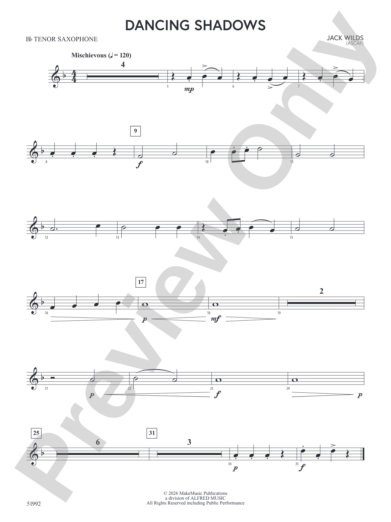 Dancing Shadows: B-flat Tenor Saxophone
