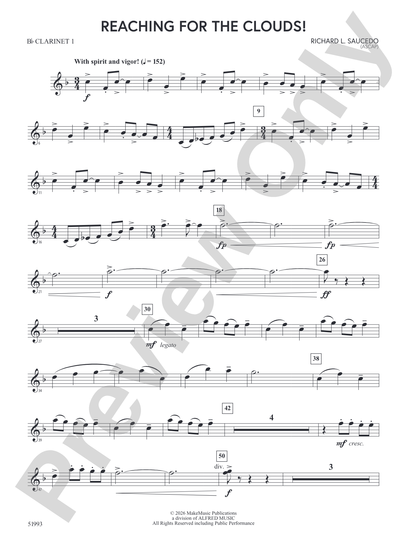 Reaching For the Clouds!: 1st B-flat Clarinet