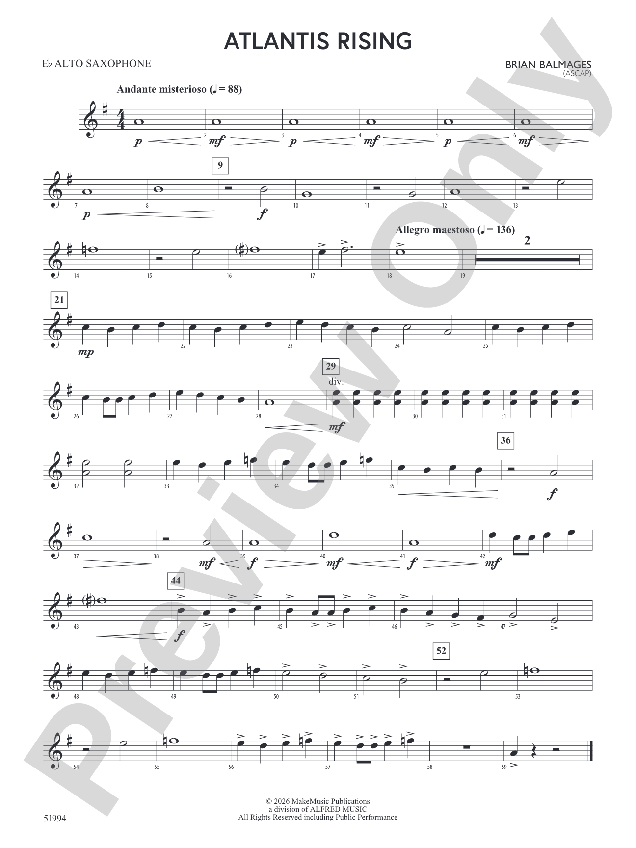 Atlantis Rising: E-flat Alto Saxophone