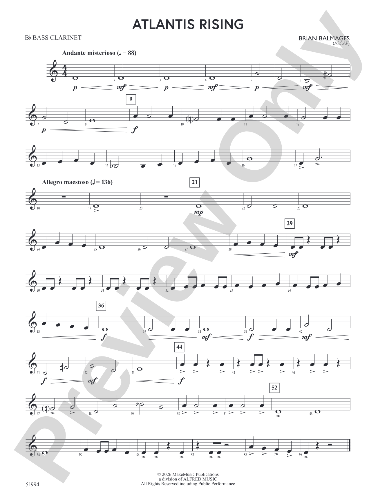 Atlantis Rising: B-flat Bass Clarinet