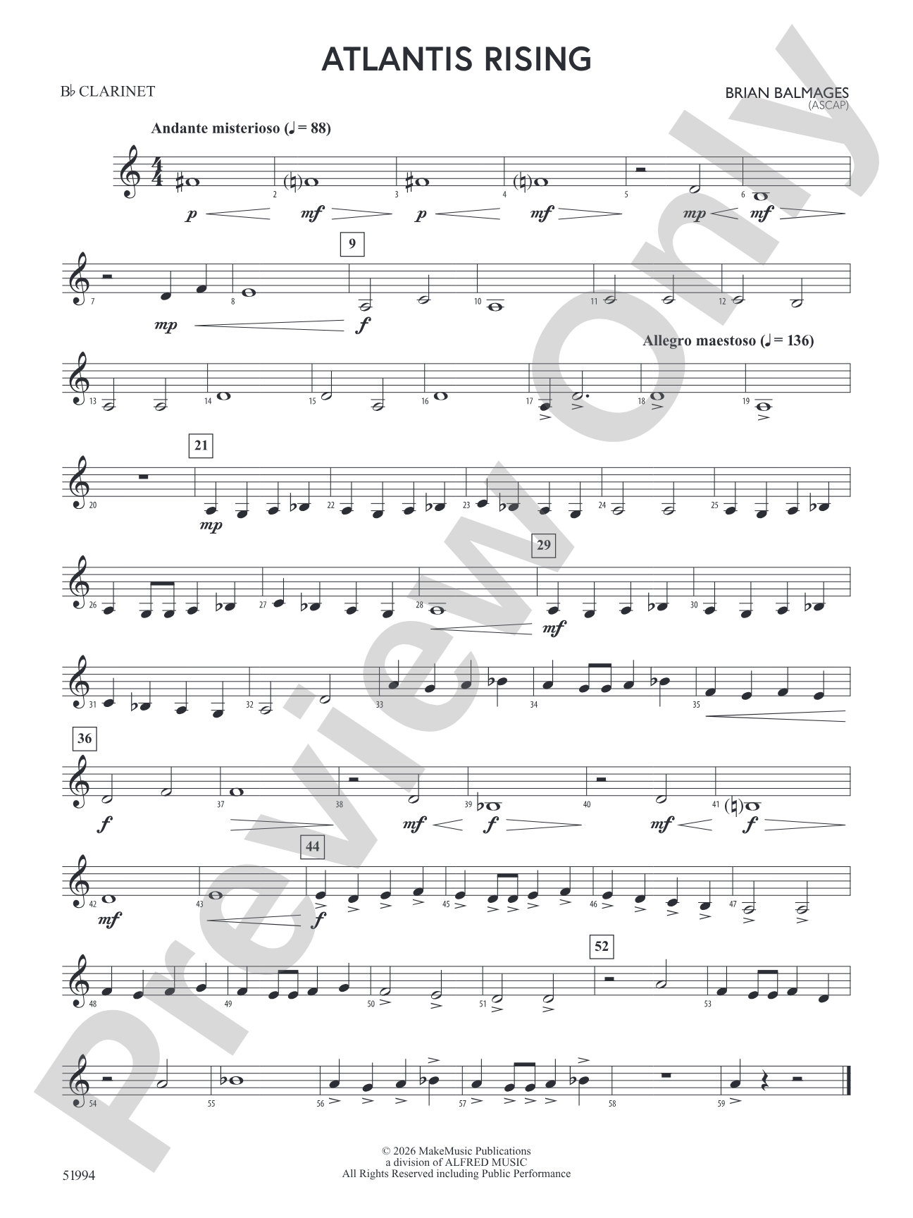 Atlantis Rising: 1st B-flat Clarinet