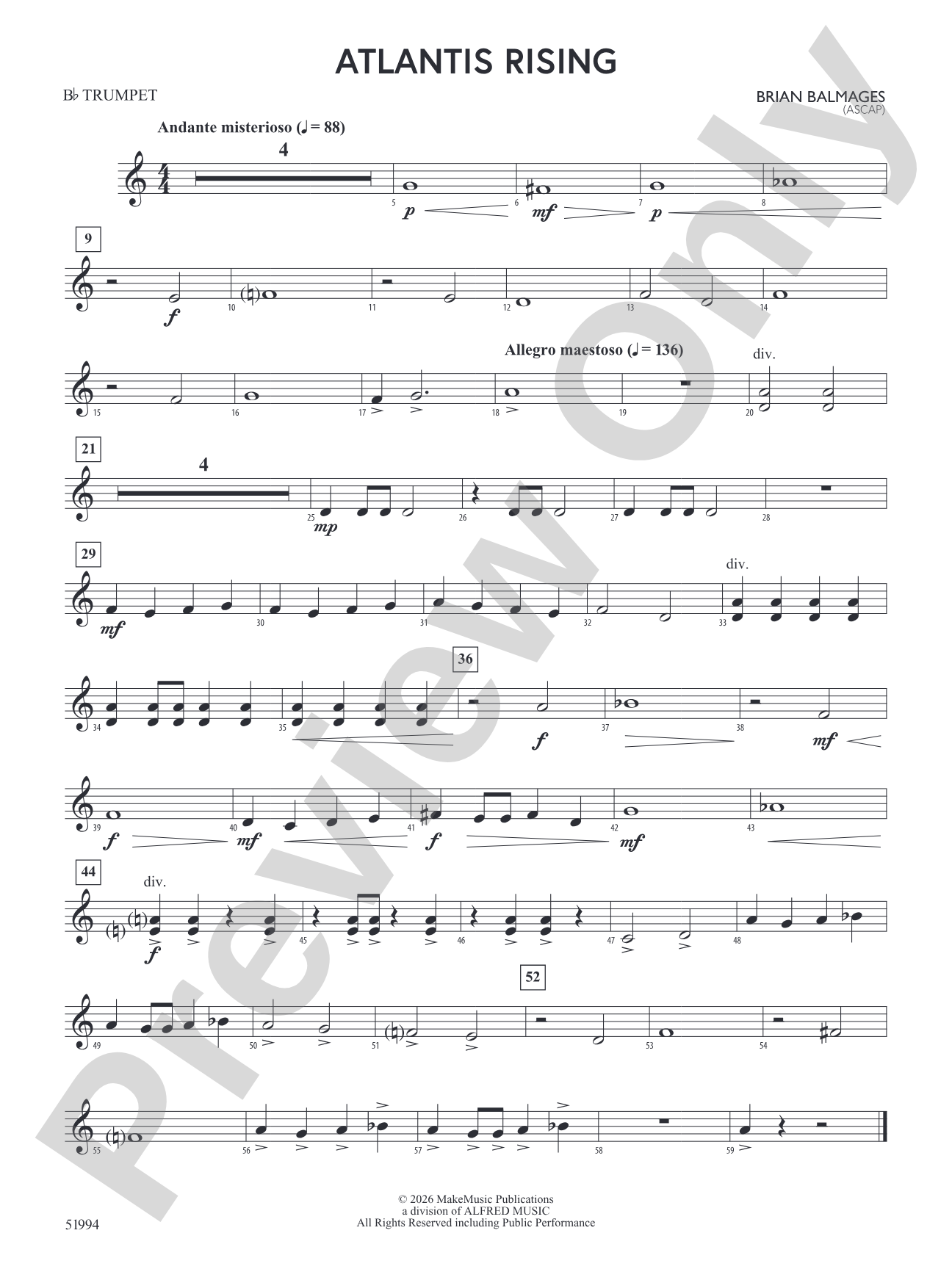 Atlantis Rising: 1st B-flat Trumpet