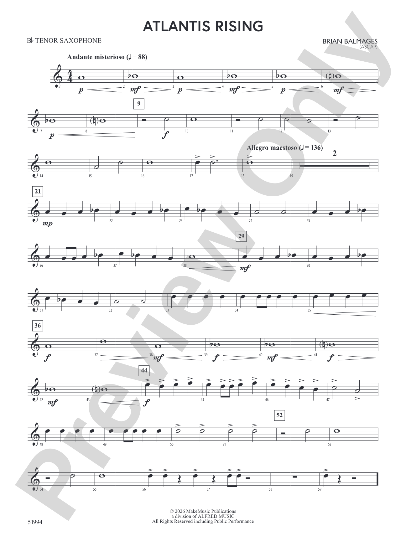 Atlantis Rising: B-flat Tenor Saxophone
