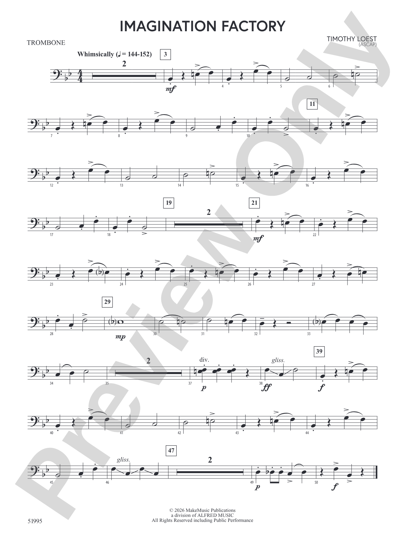 Imagination Factory: 1st Trombone