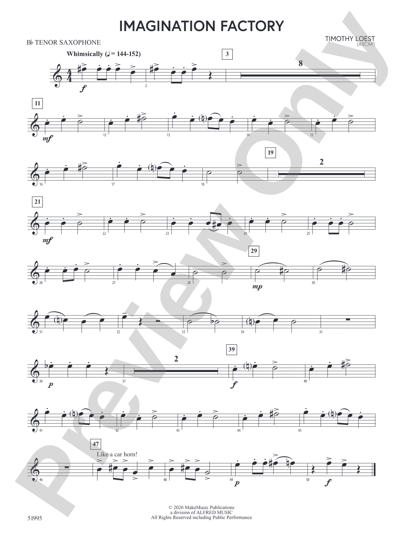 Imagination Factory: B-flat Tenor Saxophone