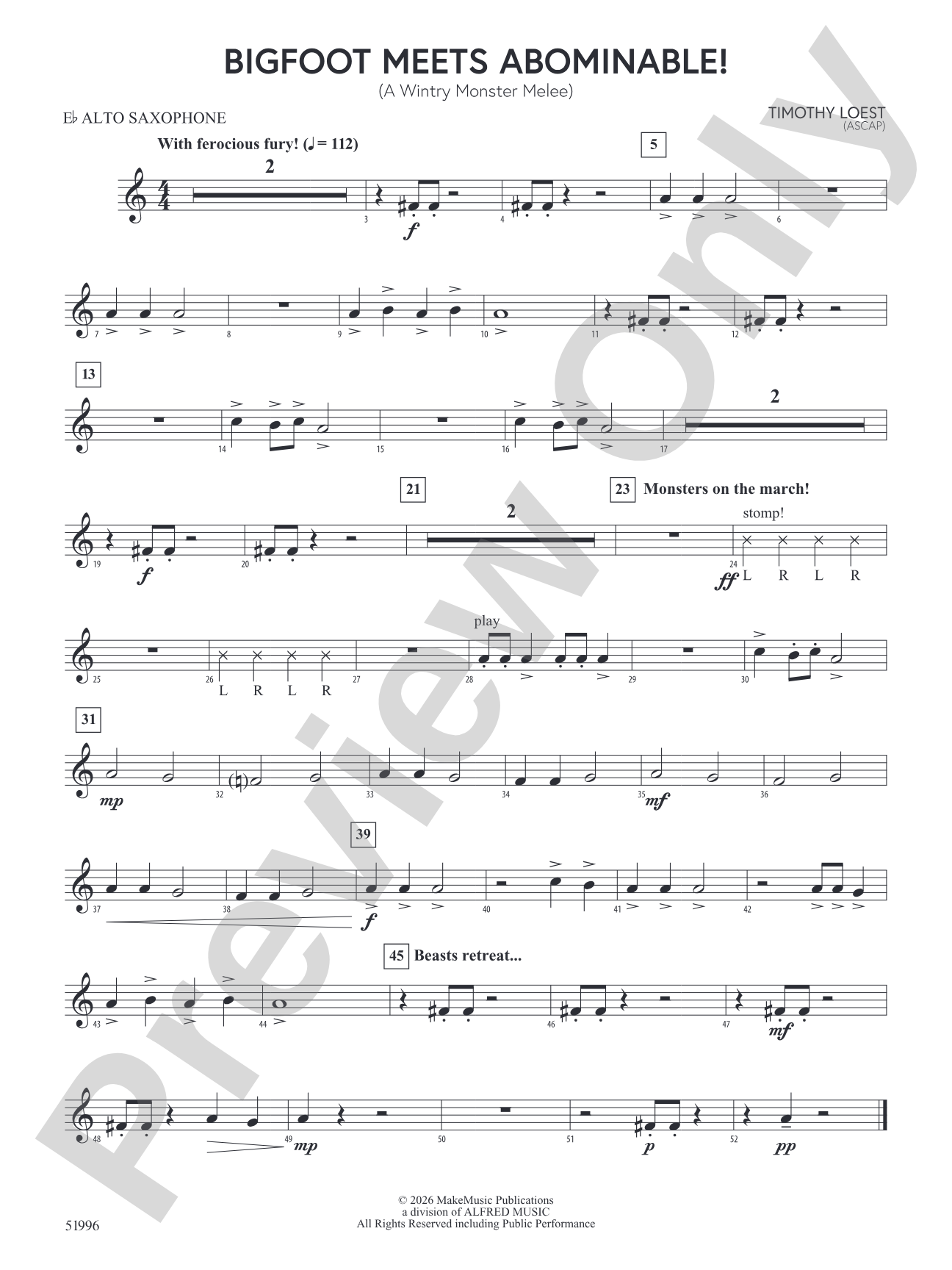 Bigfoot Meets Abominable!: E-flat Alto Saxophone