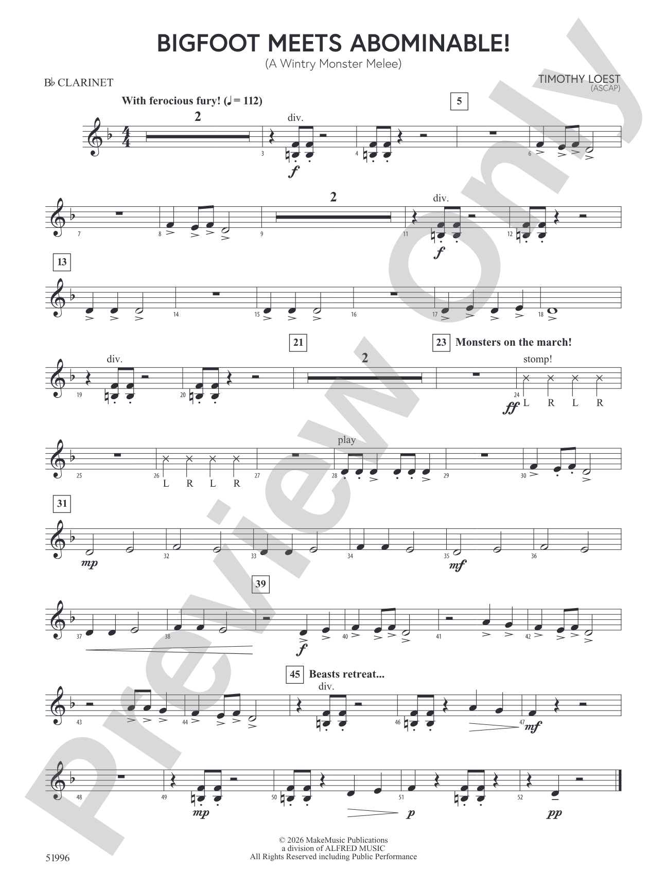 Bigfoot Meets Abominable!: 1st B-flat Clarinet