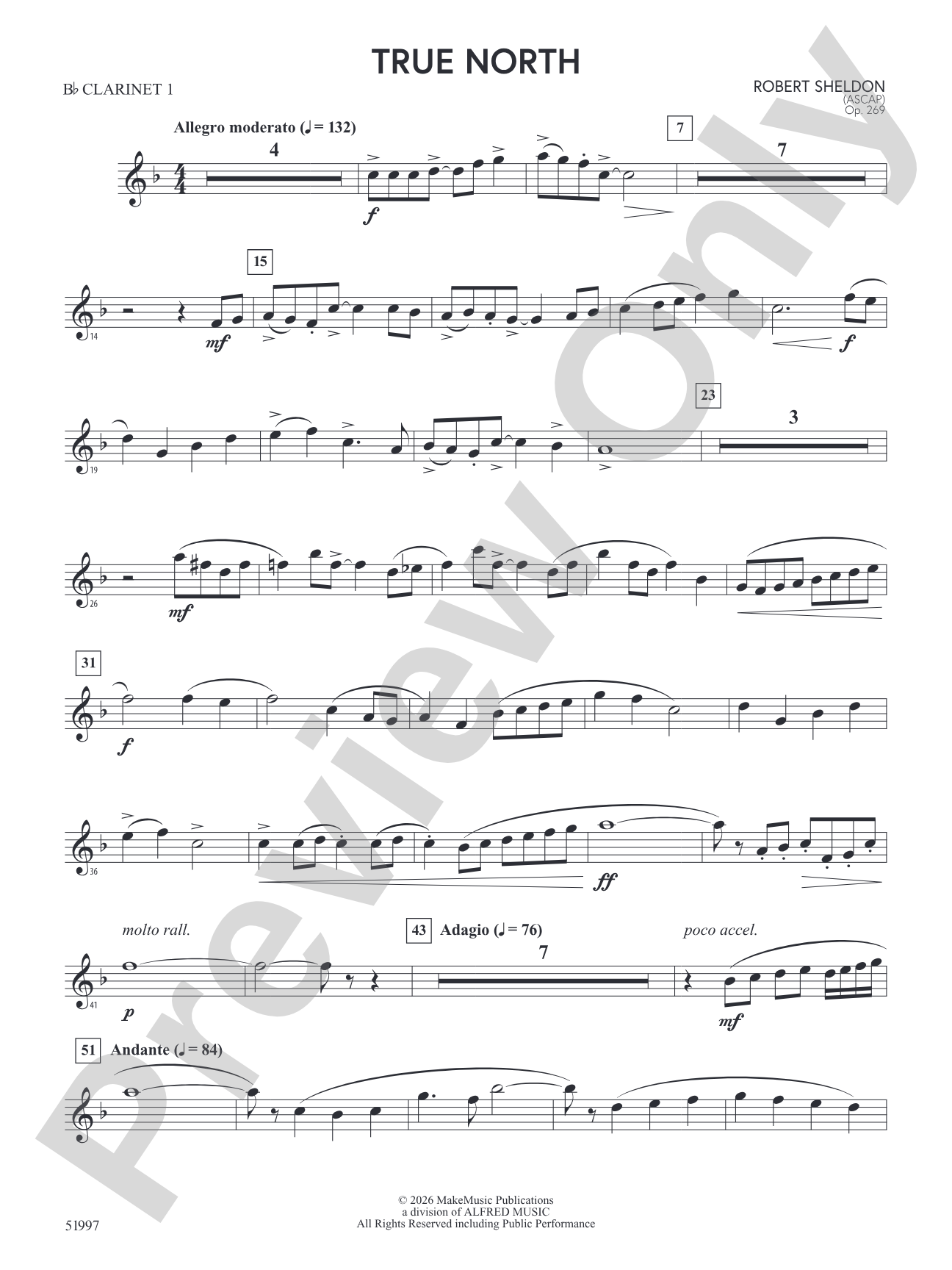 True North: 1st B-flat Clarinet